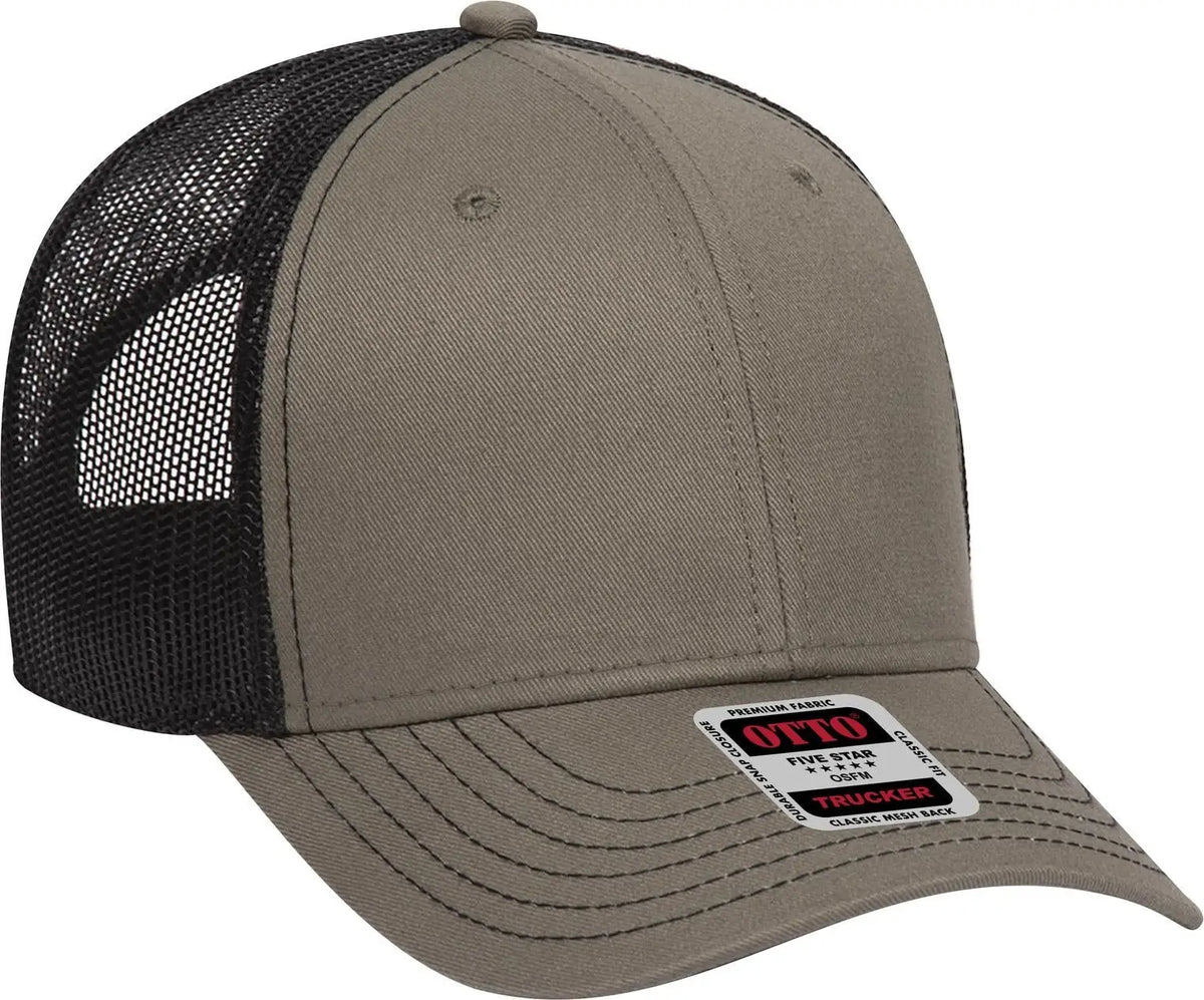 Otto 83-1239 6 Panel Low Profile Mesh Back Trucker Cap - Ol.grn/ol.grn/blk - 1/2’’ - 7 5/8’’