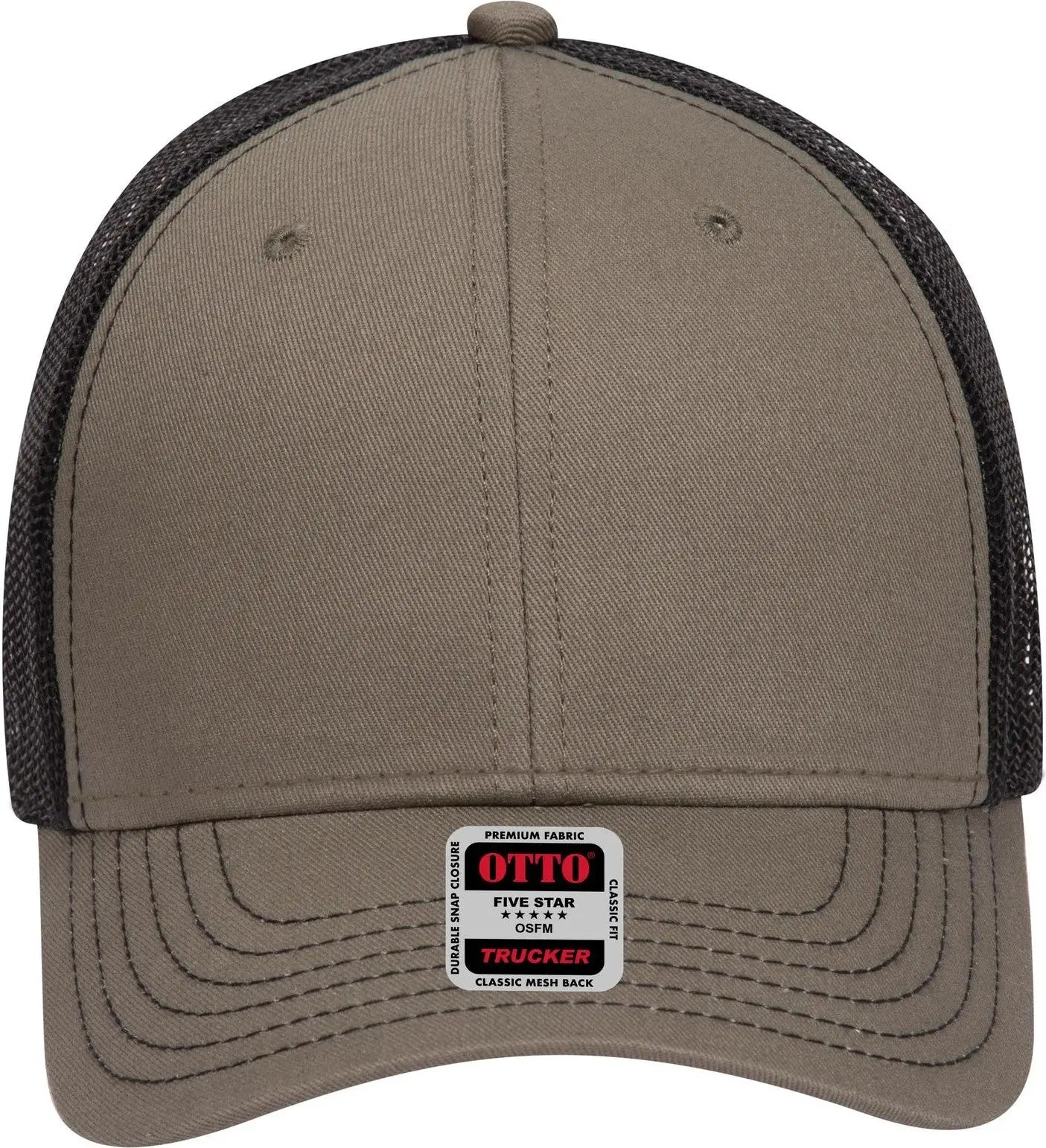 Otto 83-1239 6 Panel Low Profile Mesh Back Trucker Cap - Ol.grn/ol.grn/blk - 1/2’’ - 7 5/8’’