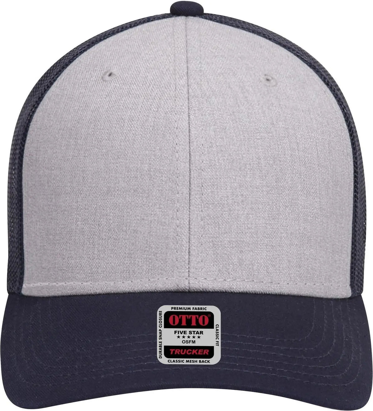 Otto 83-1239 6 Panel Low Profile Mesh Back Trucker Cap - Navy/heathergray/navy - 1/2’’ - 7 5/8’’