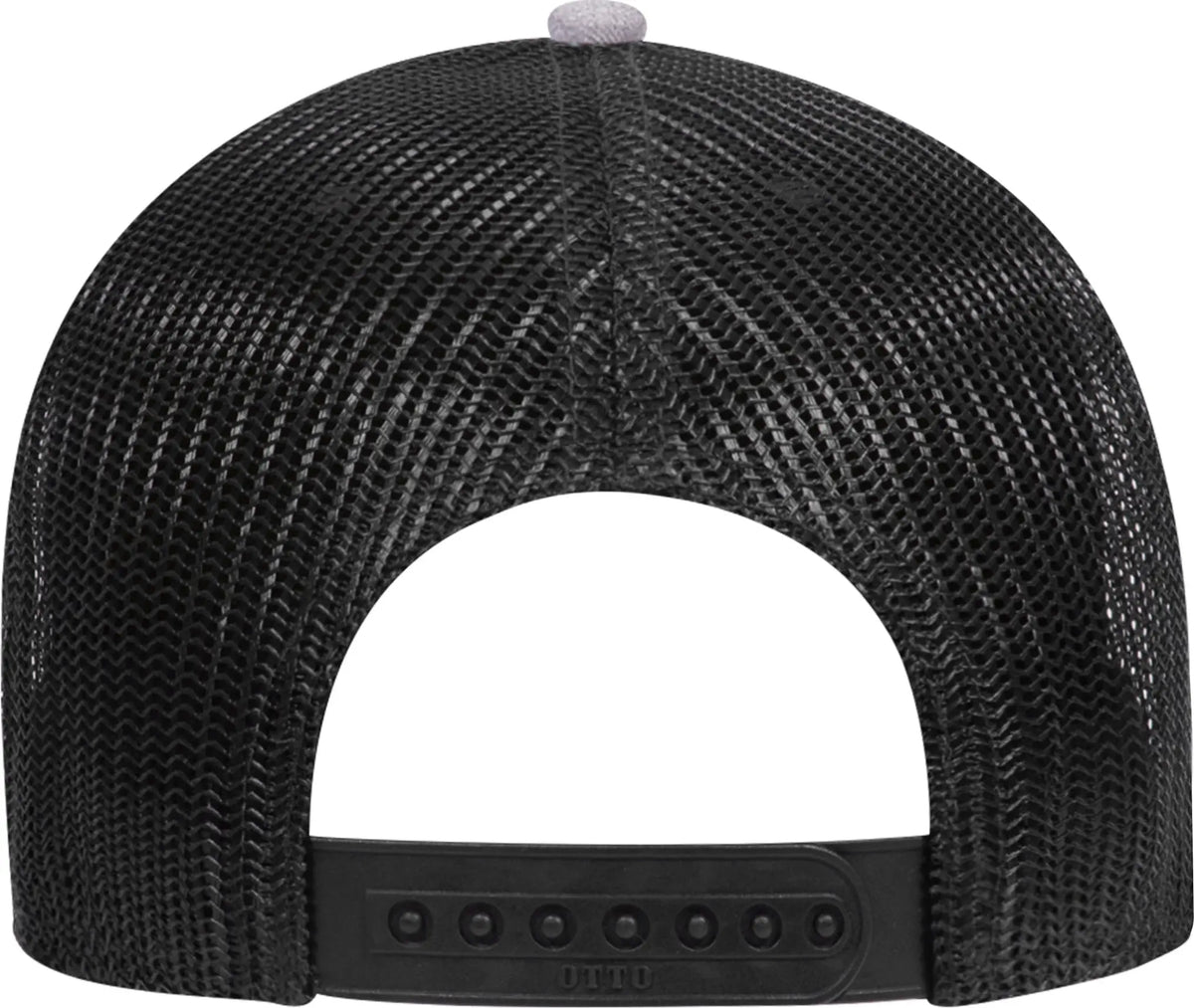 Otto 83-1239 6 Panel Low Profile Mesh Back Trucker Cap - Heathergray/black/black - 1/2’’ - 7 5/8’’
