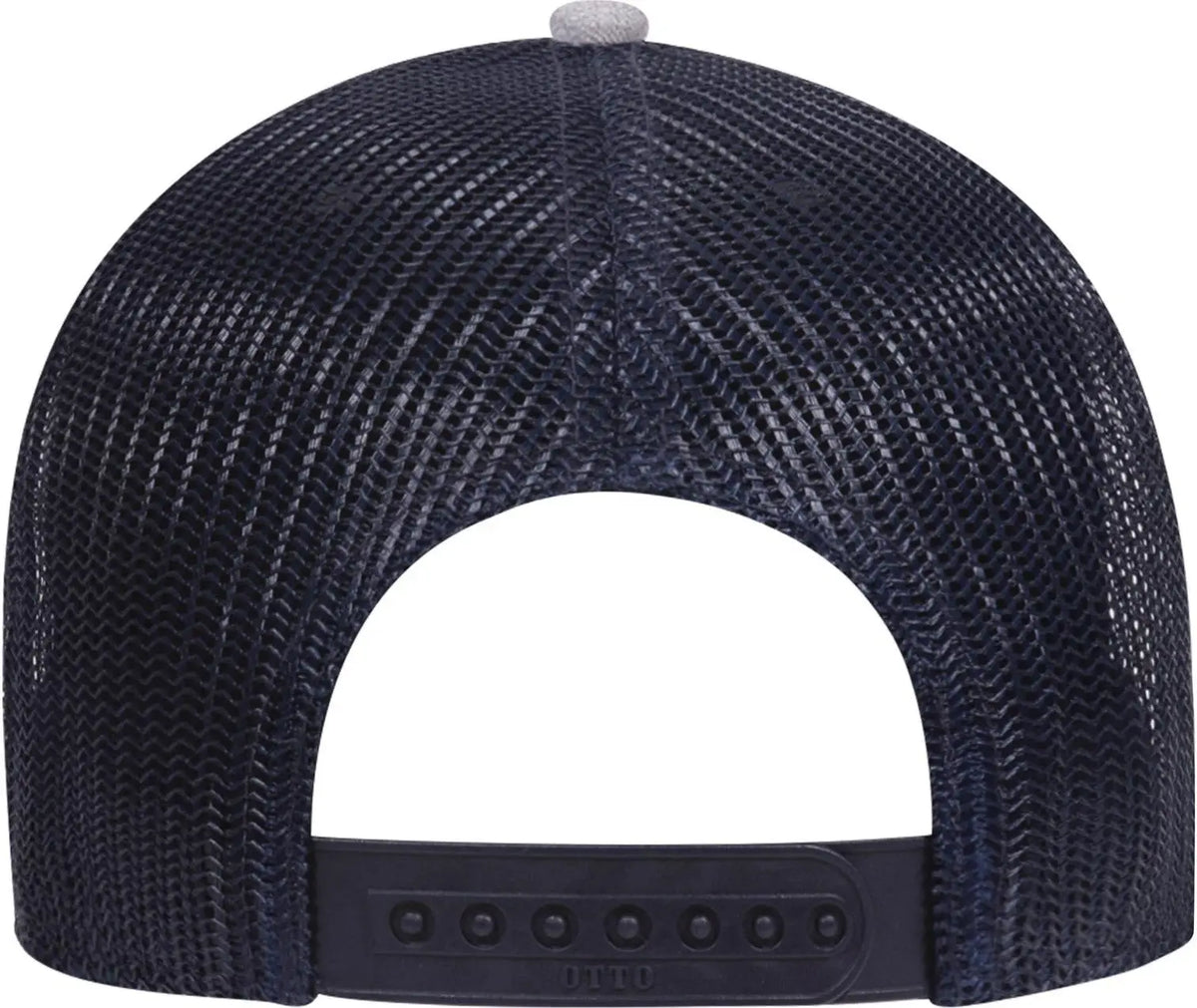 Otto 83-1239 6 Panel Low Profile Mesh Back Trucker Cap - Heathergray/navy/navy - 1/2’’ - 7 5/8’’