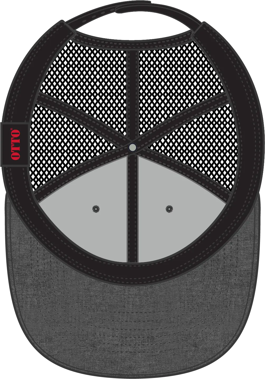 Otto 83-1239 6 Panel Low Profile Mesh Back Trucker Cap - Black - 1/2’’ - 7 5/8’’