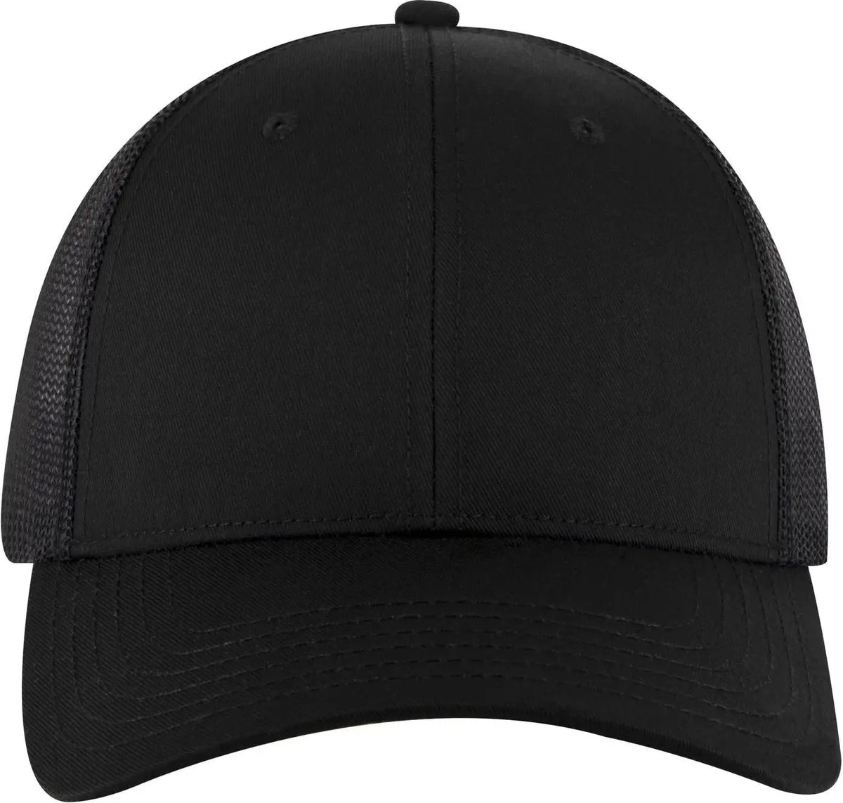 Otto 83-1239 6 Panel Low Profile Mesh Back Trucker Cap - Black - 1/2’’ - 7 5/8’’