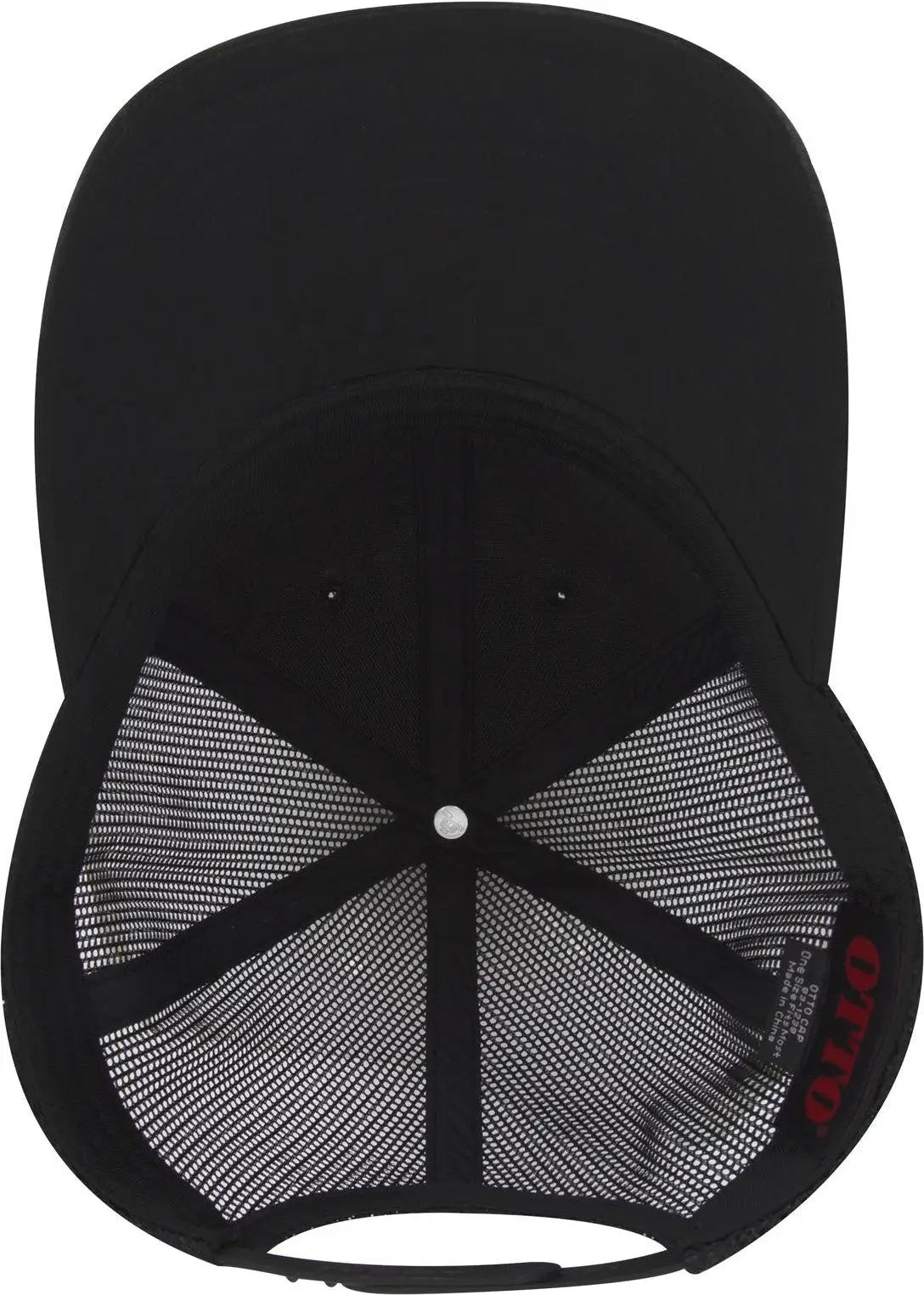 Otto 83-1239 6 Panel Low Profile Mesh Back Trucker Cap - Black - 1/2’’ - 7 5/8’’