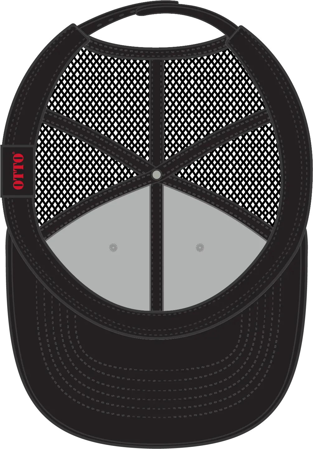 Otto 83-1239 6 Panel Low Profile Mesh Back Trucker Cap - Black/heather Gray/black - 1/2’’ - 7 5/8’’