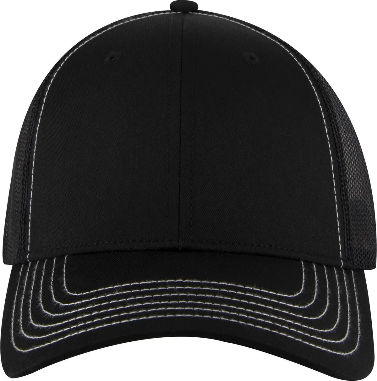 Otto 83-1239 6 Panel Low Profile Mesh Back Trucker Cap - Black