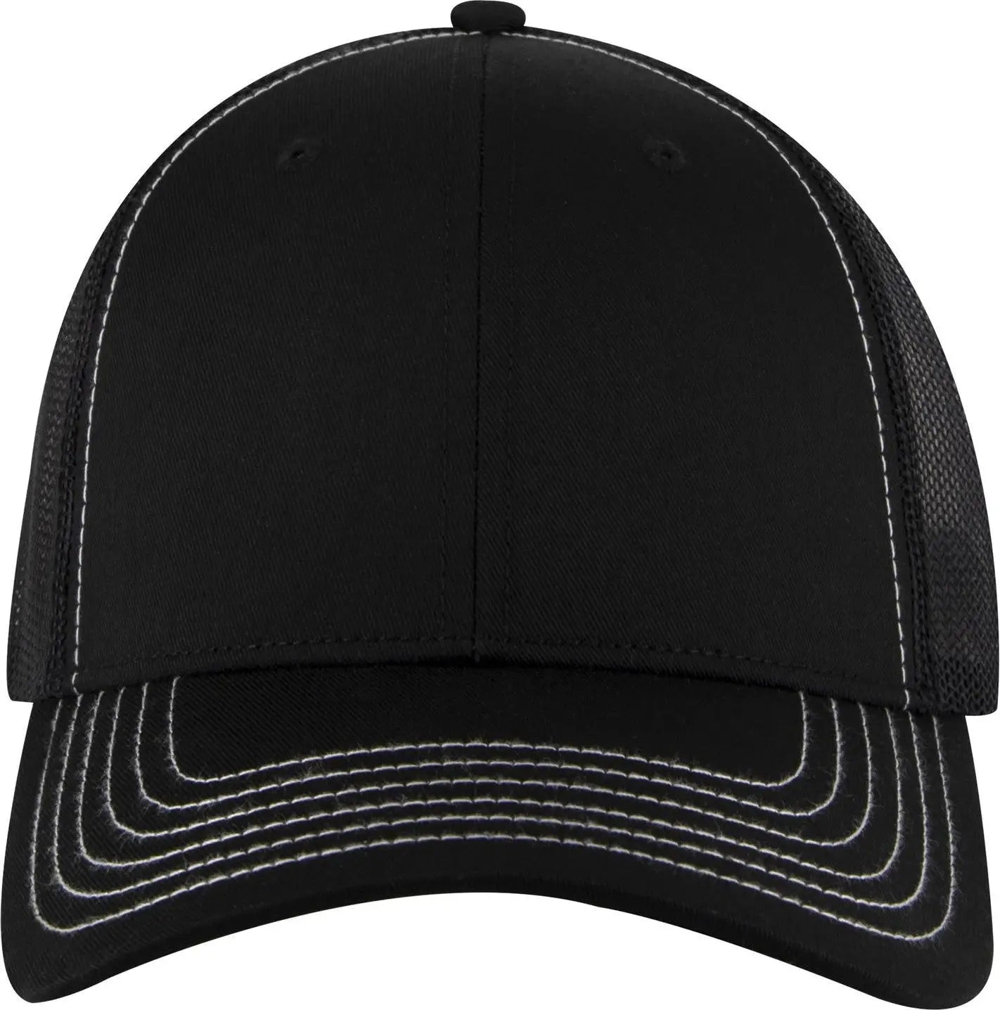 Otto 83-1239 6 Panel Low Profile Mesh Back Trucker Cap - Black
