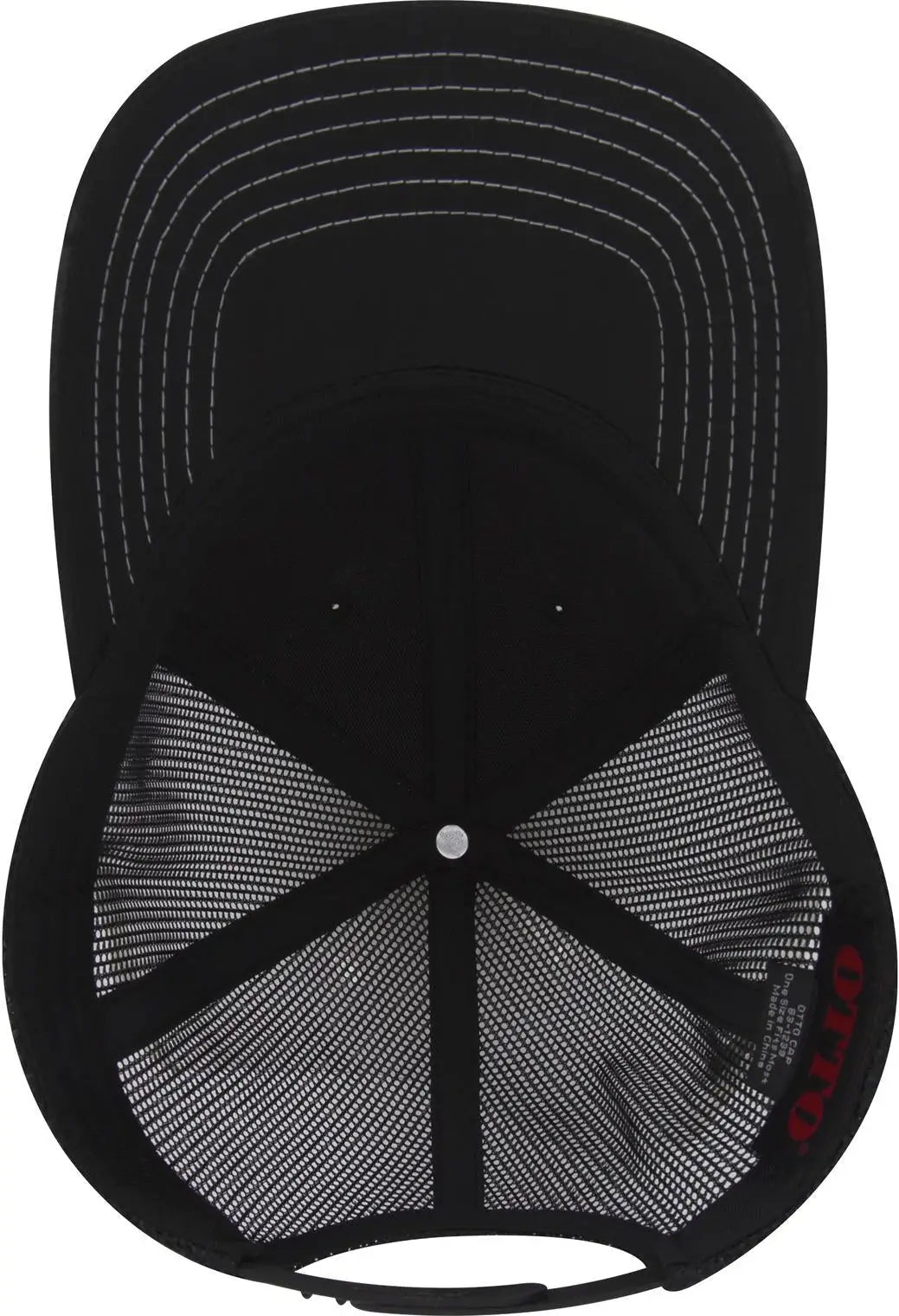 Otto 83-1239 6 Panel Low Profile Mesh Back Trucker Cap - Black
