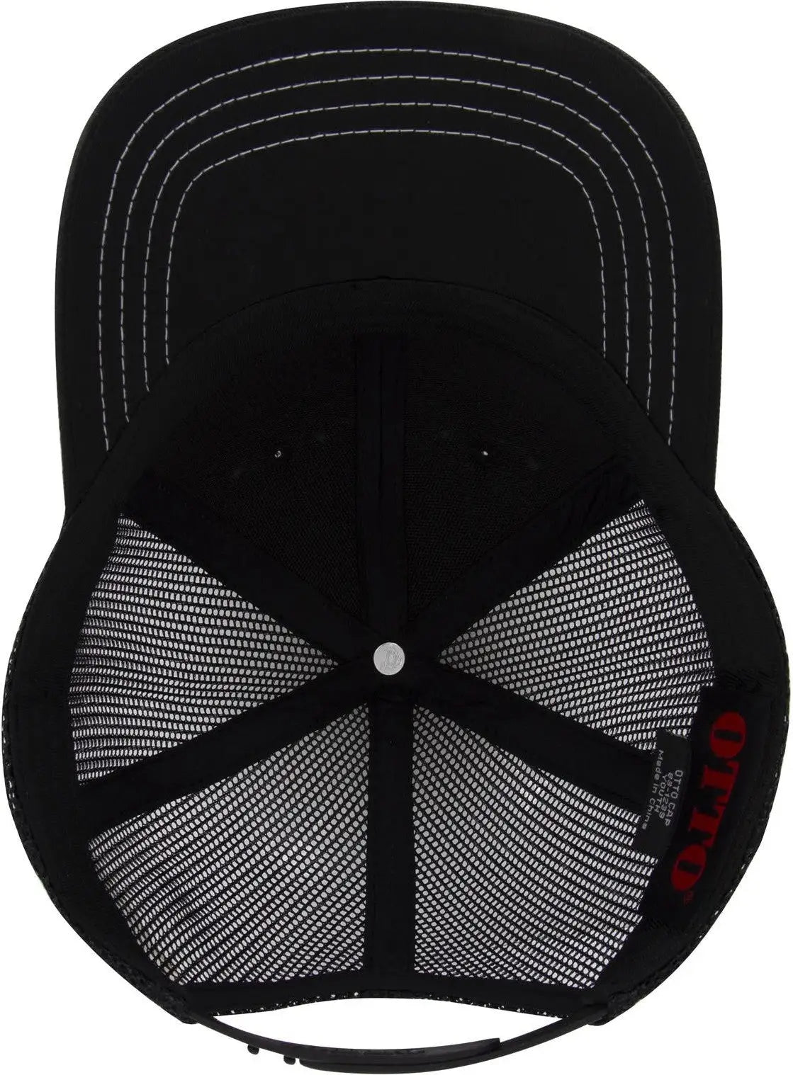 Otto 83-1239 6 Panel Low Profile Mesh Back Trucker Cap - Black