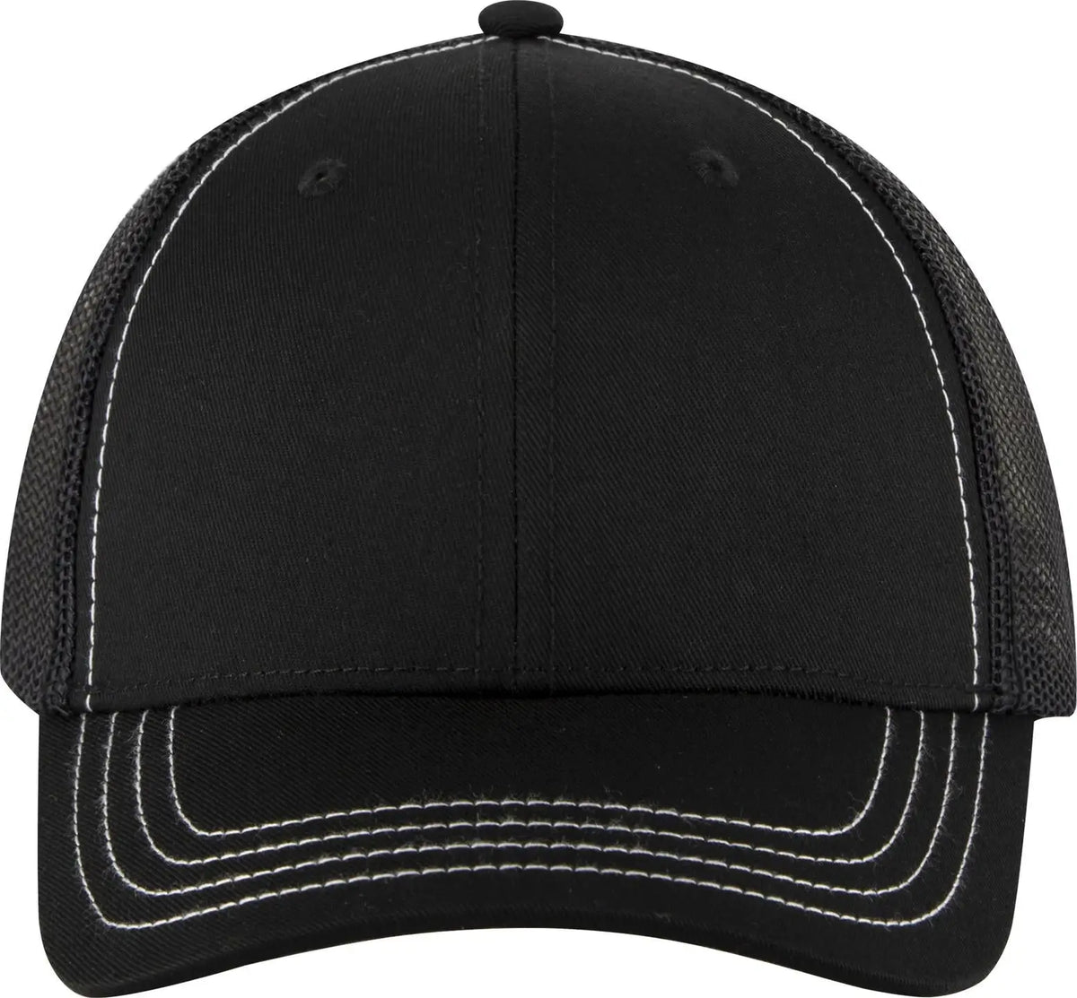 Otto 83-1239 6 Panel Low Profile Mesh Back Trucker Cap - Black