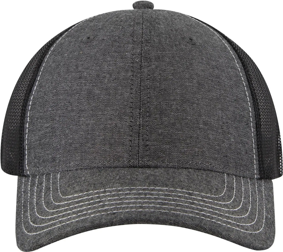 Otto 83-1239 6 Panel Low Profile Mesh Back Trucker Cap - Blk - 1/2’’ - 7 5/8’’