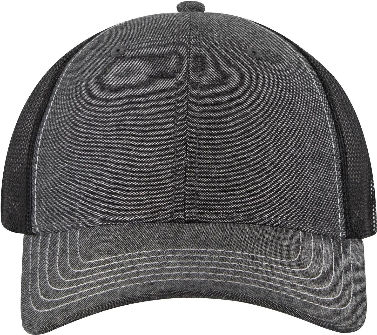 Otto 83-1239 6 Panel Low Profile Mesh Back Trucker Cap - Blk - 1/2’’ - 7 5/8’’