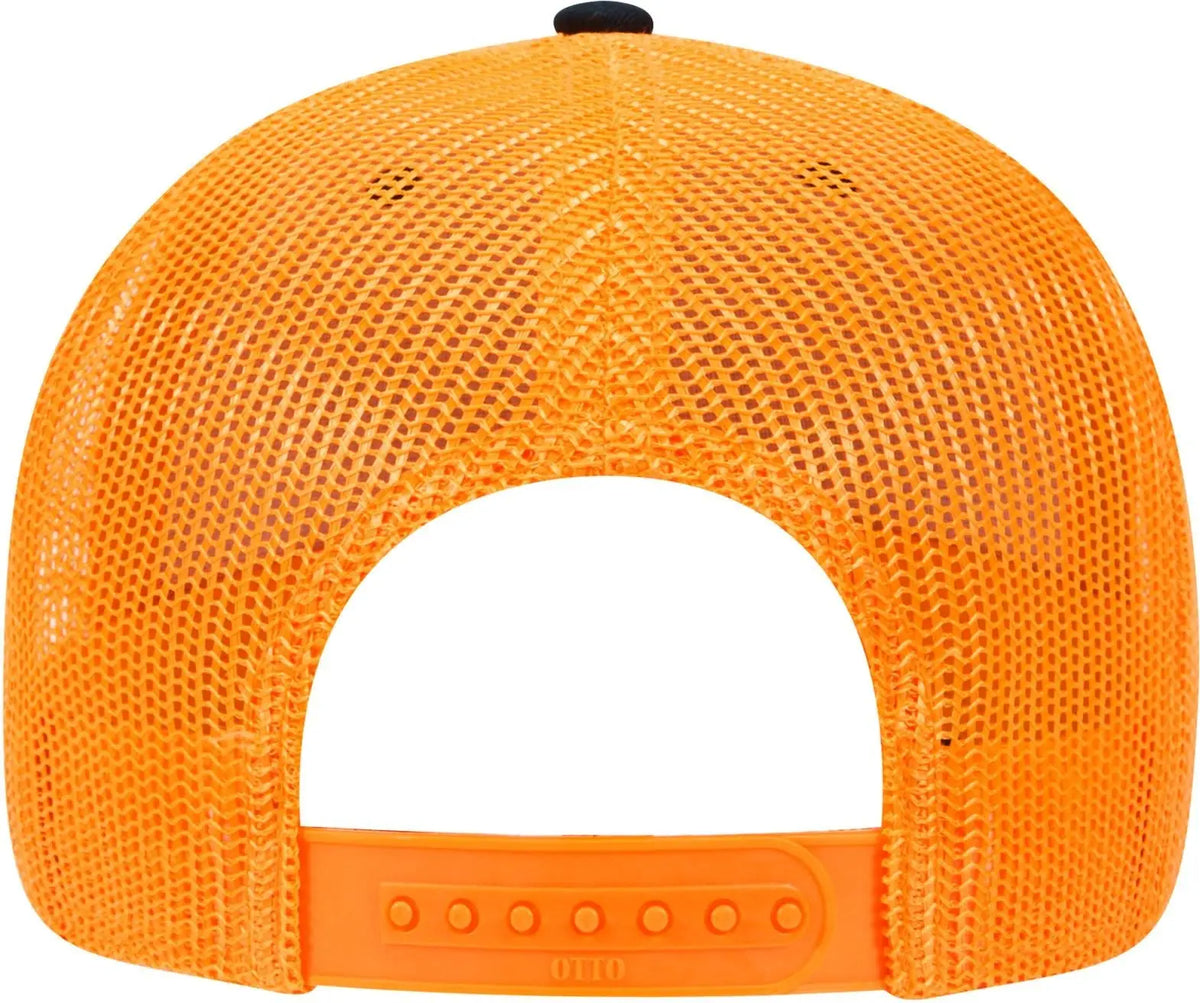 Otto 83-1239 6 Panel Low Profile Mesh Back Trucker Cap - Blk/blk/gld - 1/2’’ - 7 5/8’’