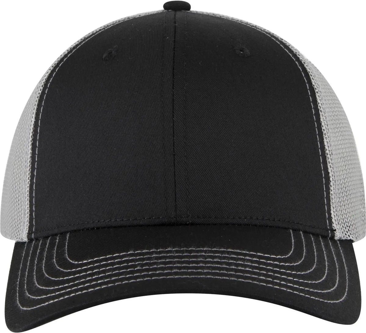 Otto 83-1239 6 Panel Low Profile Mesh Back Trucker Cap - Blk/blk/gry - 1/2’’ - 7 5/8’’