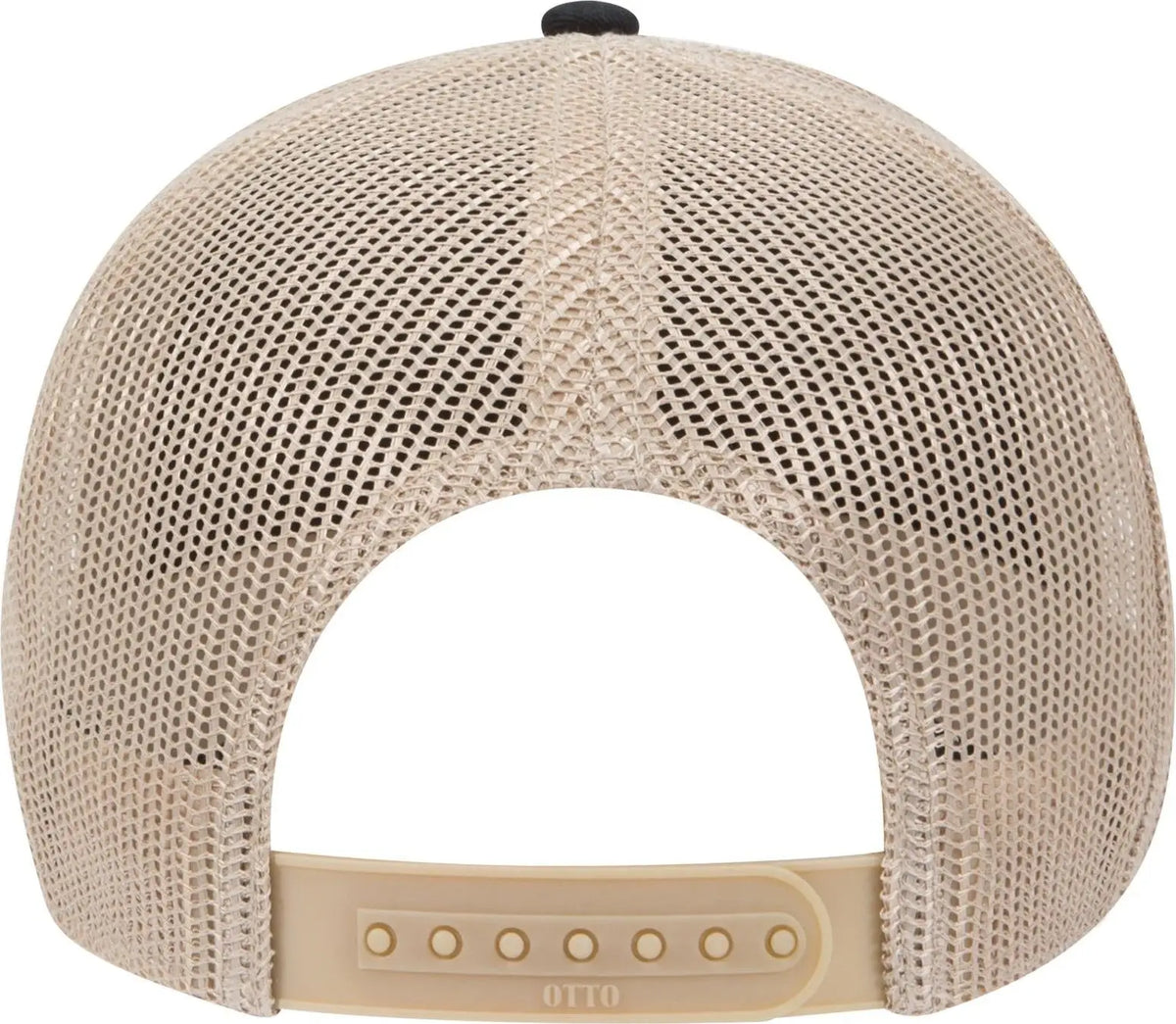 Otto 83-1239 6 Panel Low Profile Mesh Back Trucker Cap - Blk/blk/kha - 1/2’’ - 7 5/8’’