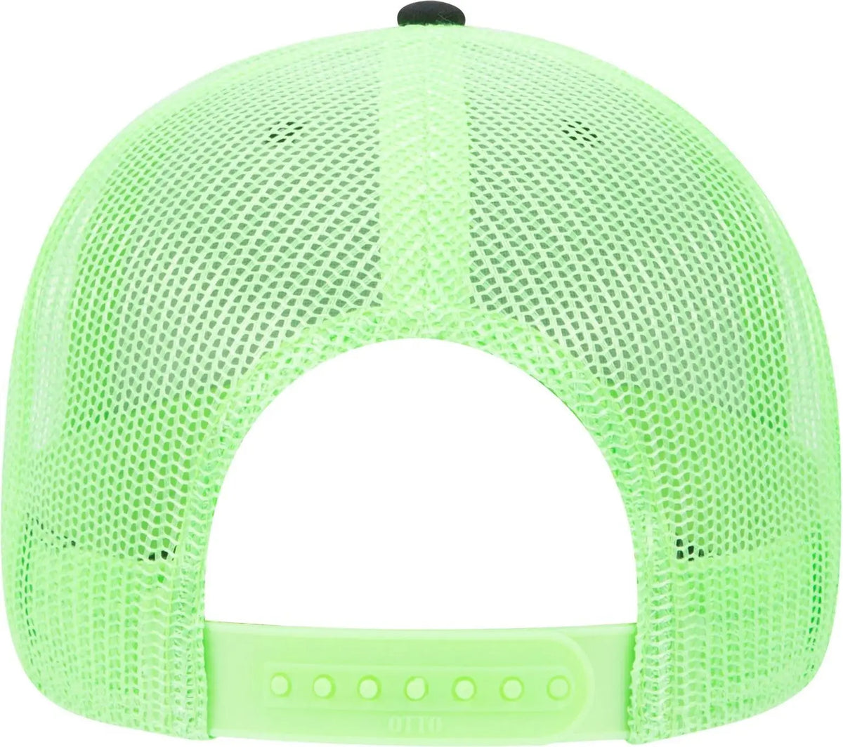 Otto 83-1239 6 Panel Low Profile Mesh Back Trucker Cap - Blk/blk/n.grn - 1/2’’ - 7 5/8’’