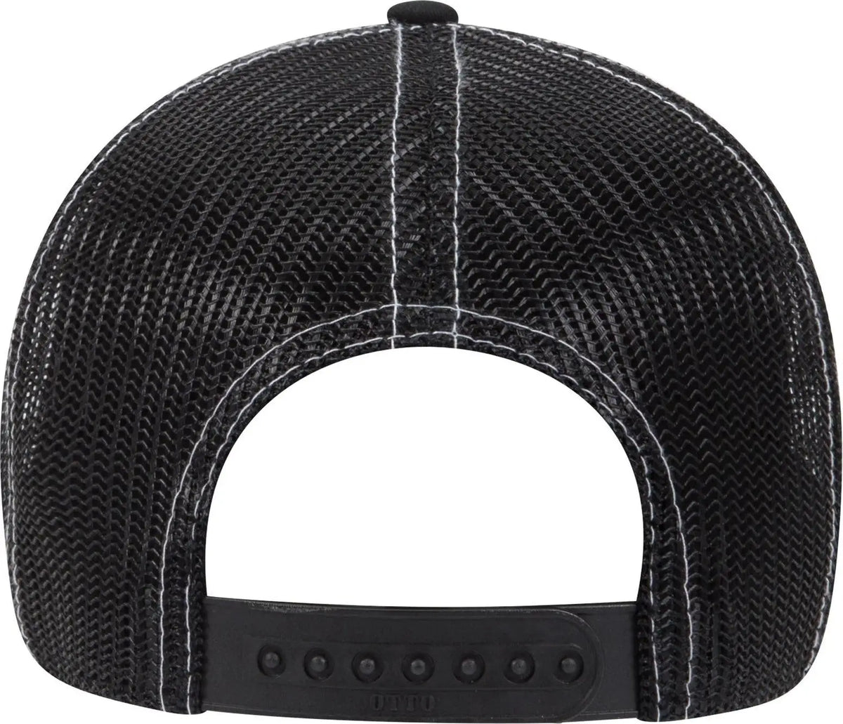 Otto 83-1239 6 Panel Low Profile Mesh Back Trucker Cap - Blk/ch.gry/blk - 1/2’’ - 7 5/8’’