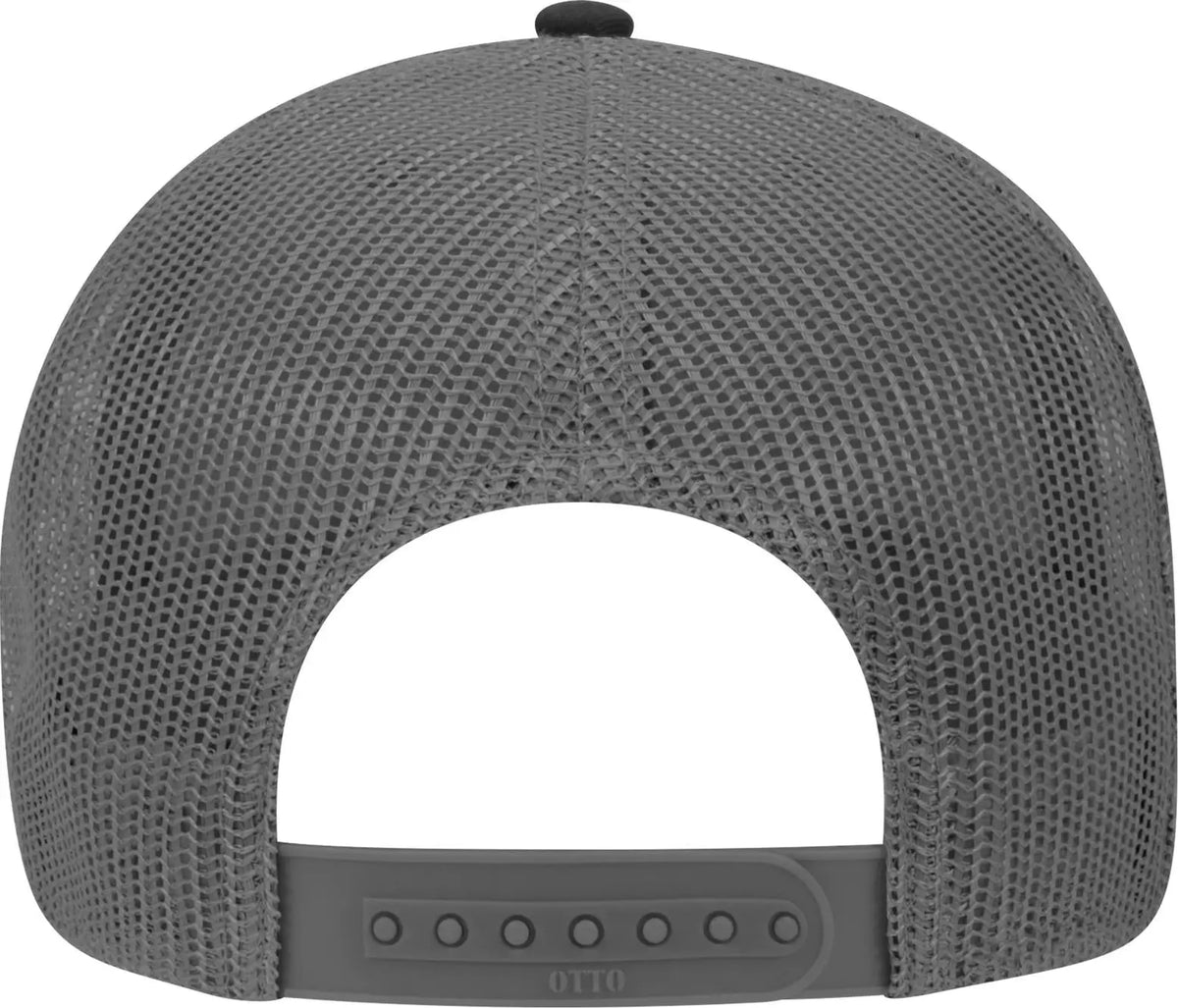 Otto 83-1239 6 Panel Low Profile Mesh Back Trucker Cap - Blk/gry/ch.gry - 1/2’’ - 7 5/8’’