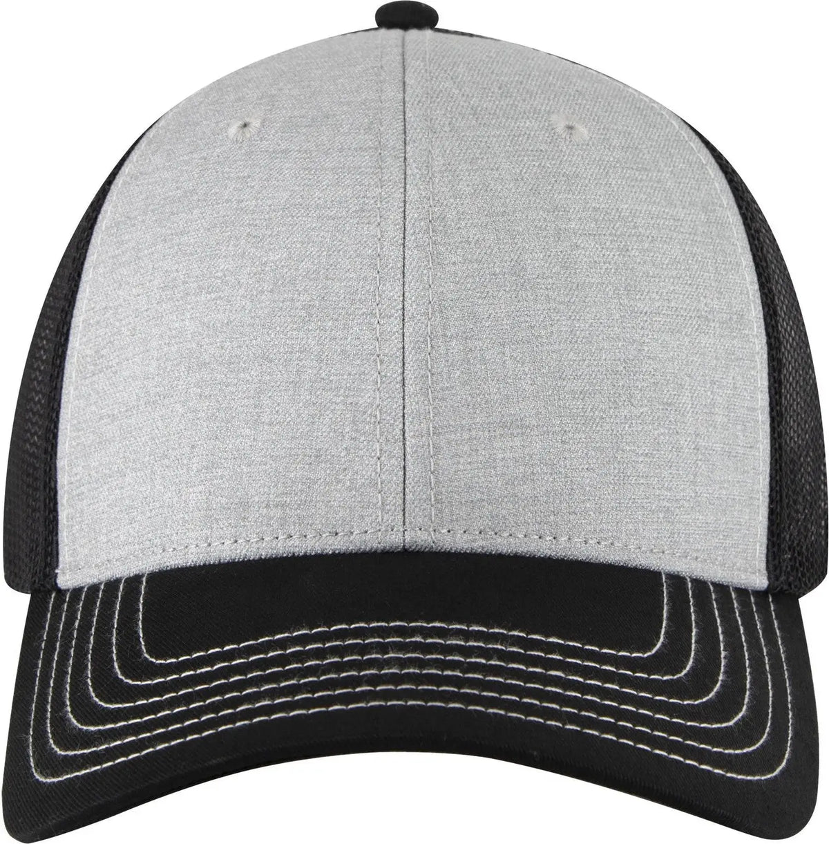 Otto 83-1239 6 Panel Low Profile Mesh Back Trucker Cap - Blk/ht Gry/blk - 1/2’’ - 7 5/8’’
