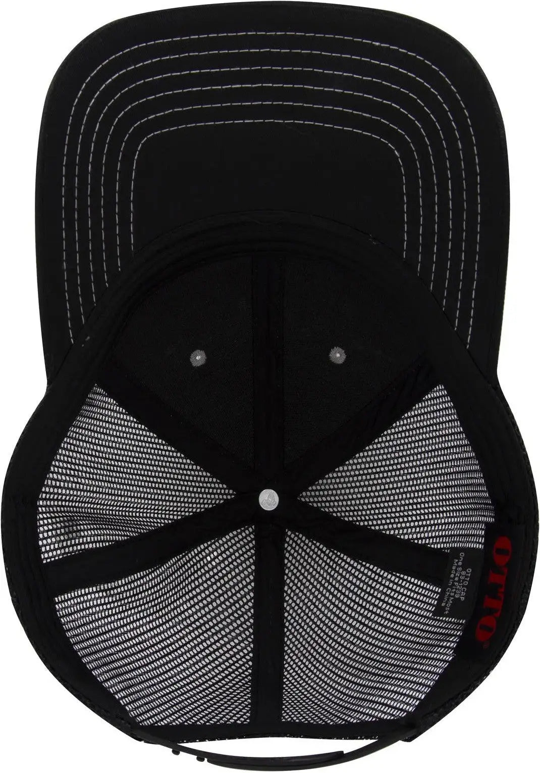 Otto 83-1239 6 Panel Low Profile Mesh Back Trucker Cap - Blk/ht Gry/blk - 1/2’’ - 7 5/8’’