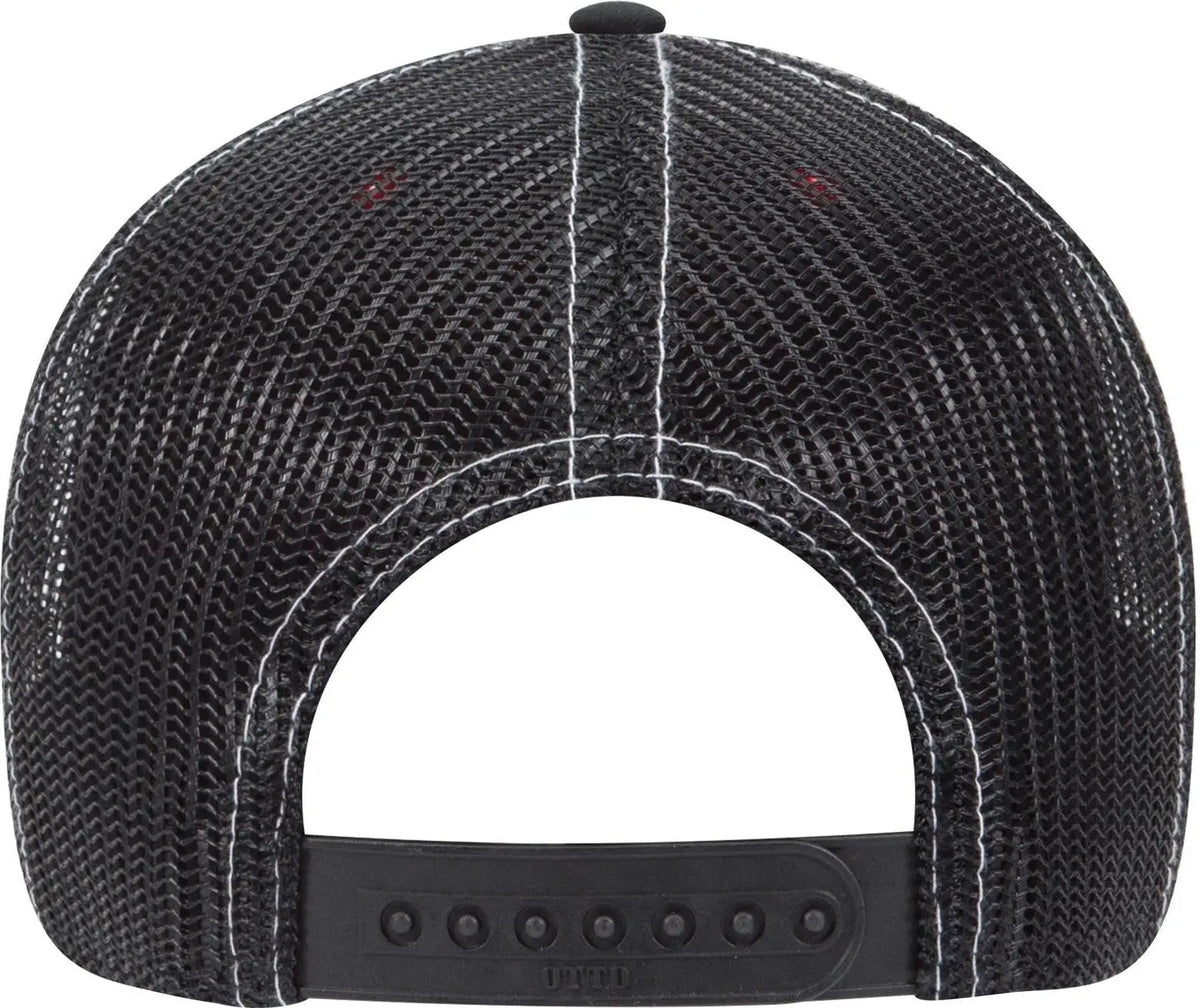 Otto 83-1239 6 Panel Low Profile Mesh Back Trucker Cap - Blk/red/blk - 1/2’’ - 7 5/8’’