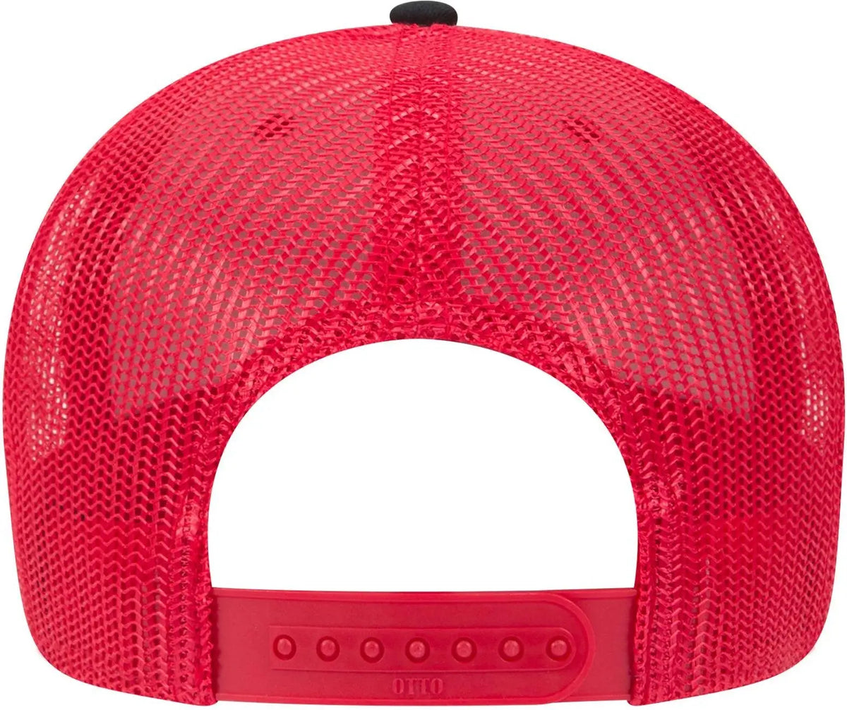 Otto 83-1239 6 Panel Low Profile Mesh Back Trucker Cap - Blk/red/red - 1/2’’ - 7 5/8’’