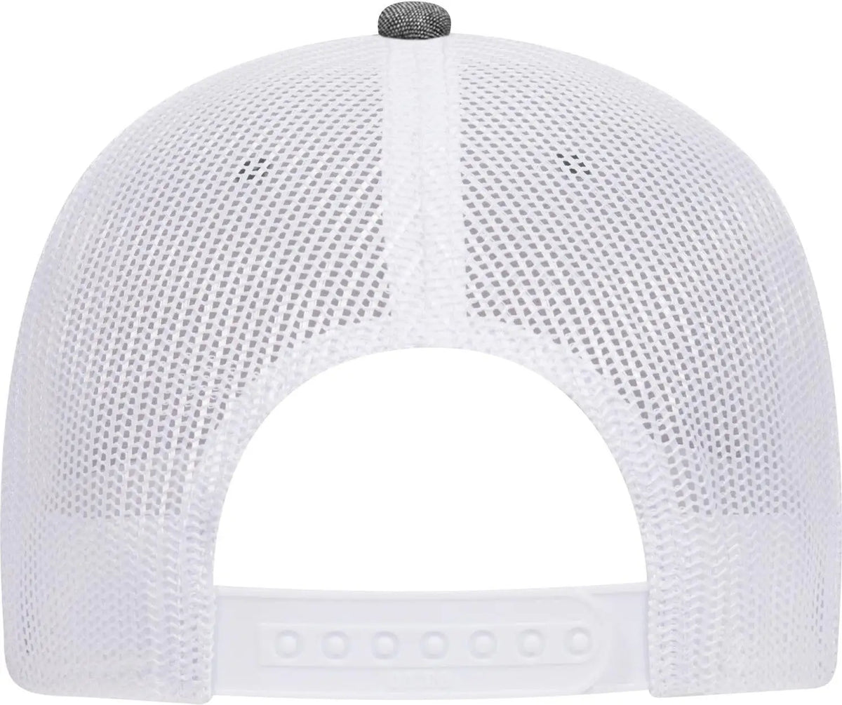 Otto 83-1239 6 Panel Low Profile Mesh Back Trucker Cap - Blk/wht - 1/2’’ - 7 5/8’’