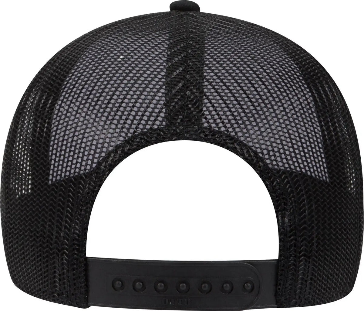 Otto 83-1239 6 Panel Low Profile Mesh Back Trucker Cap - Blk/wht/blk - 1/2’’ - 7 5/8’’