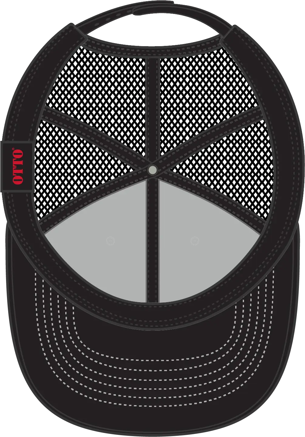 Otto 83-1239 6 Panel Low Profile Mesh Back Trucker Cap - Blk/wht/blk - 1/2’’ - 7 5/8’’