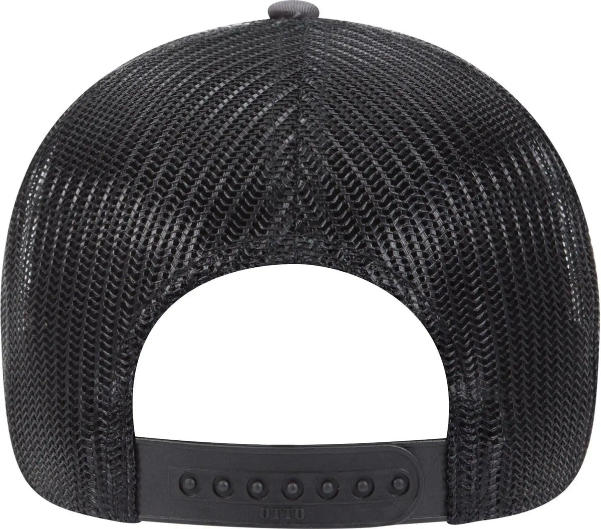 Otto 83-1239 6 Panel Low Profile Mesh Back Trucker Cap - Ch. Gry/blk/blk - 1/2’’ - 7 5/8’’