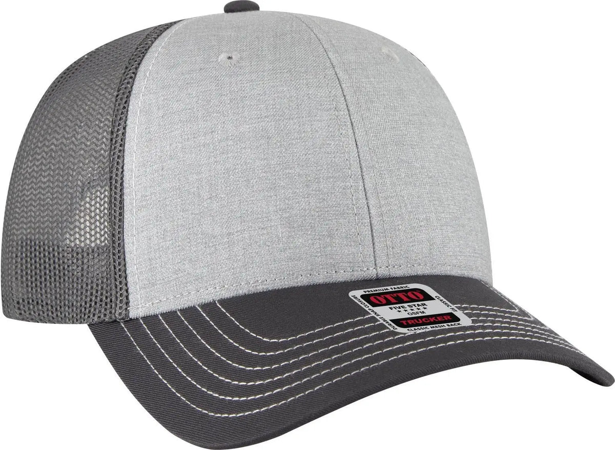 Otto 83-1239 6 Panel Low Profile Mesh Back Trucker Cap - Ch Gry/ht Gry/ch Gry - 1/2’’ - 7 5/8’’