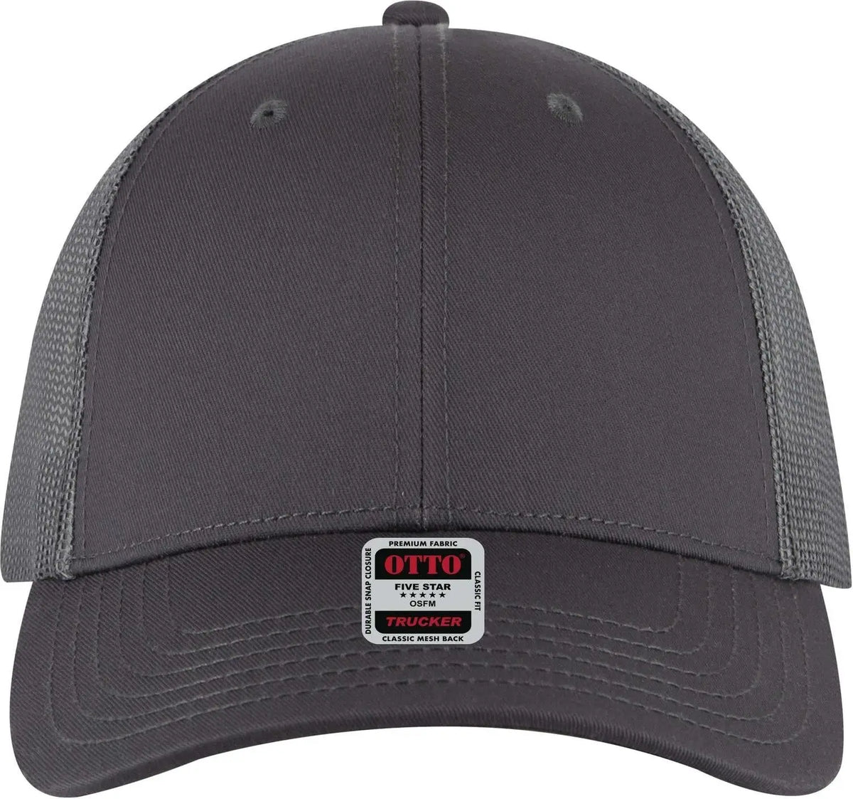 Otto 83-1239 6 Panel Low Profile Mesh Back Trucker Cap - Char. Gray - 1/2’’ - 7 5/8’’