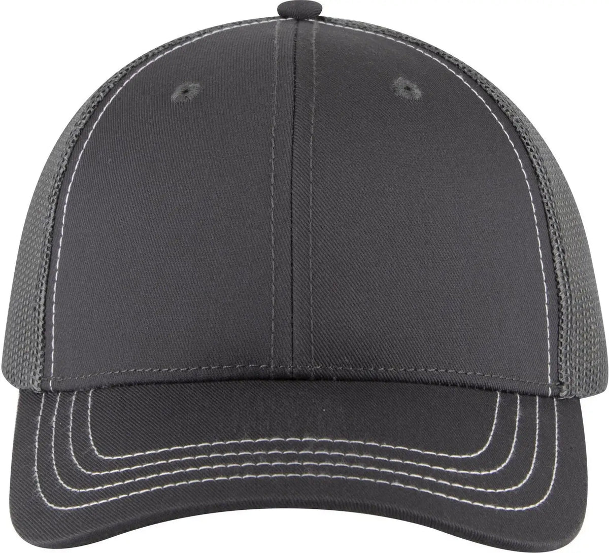 Otto 83-1239 6 Panel Low Profile Mesh Back Trucker Cap - Char. Gray