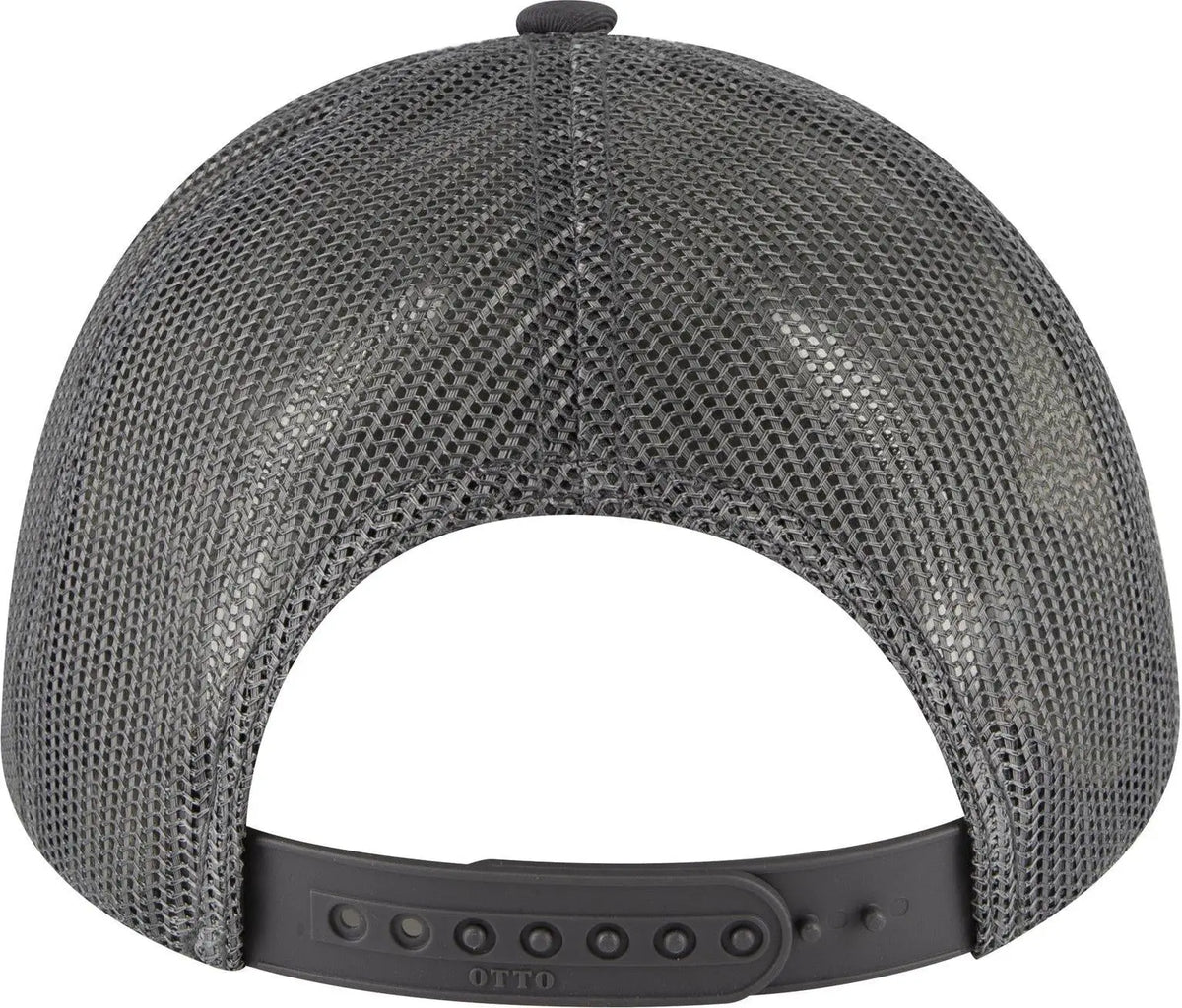 Otto 83-1239 6 Panel Low Profile Mesh Back Trucker Cap - Char. Gray
