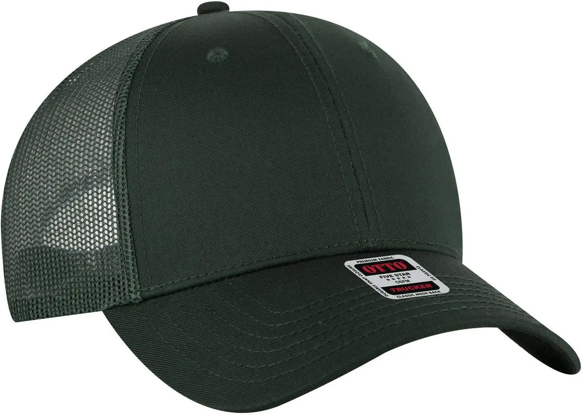 Otto 83-1239 6 Panel Low Profile Mesh Back Trucker Cap - Dk. Green - 1/2’’ - 7 5/8’’