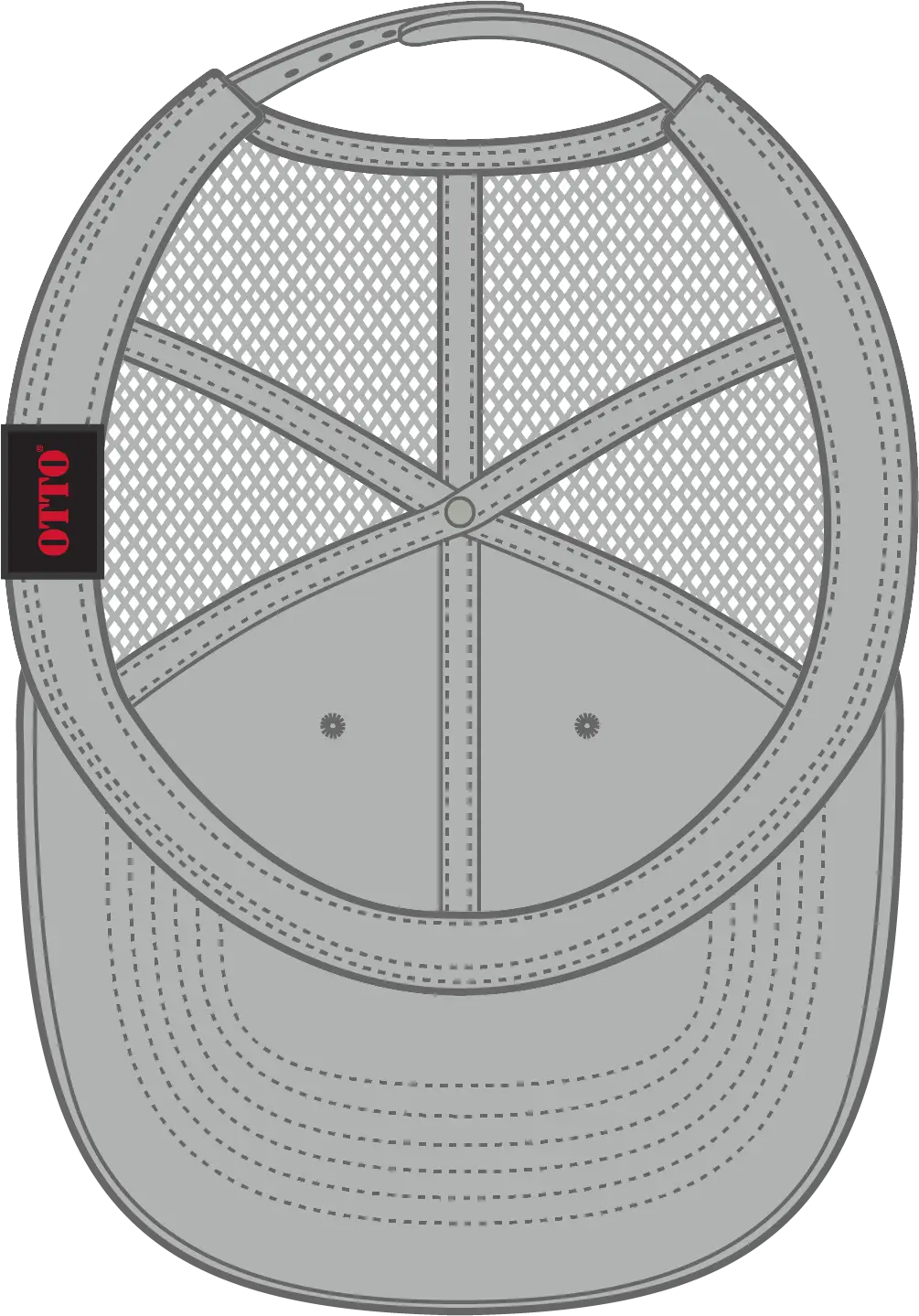 Otto 83-1239 6 Panel Low Profile Mesh Back Trucker Cap - Gray - 1/2’’ - 7 5/8’’