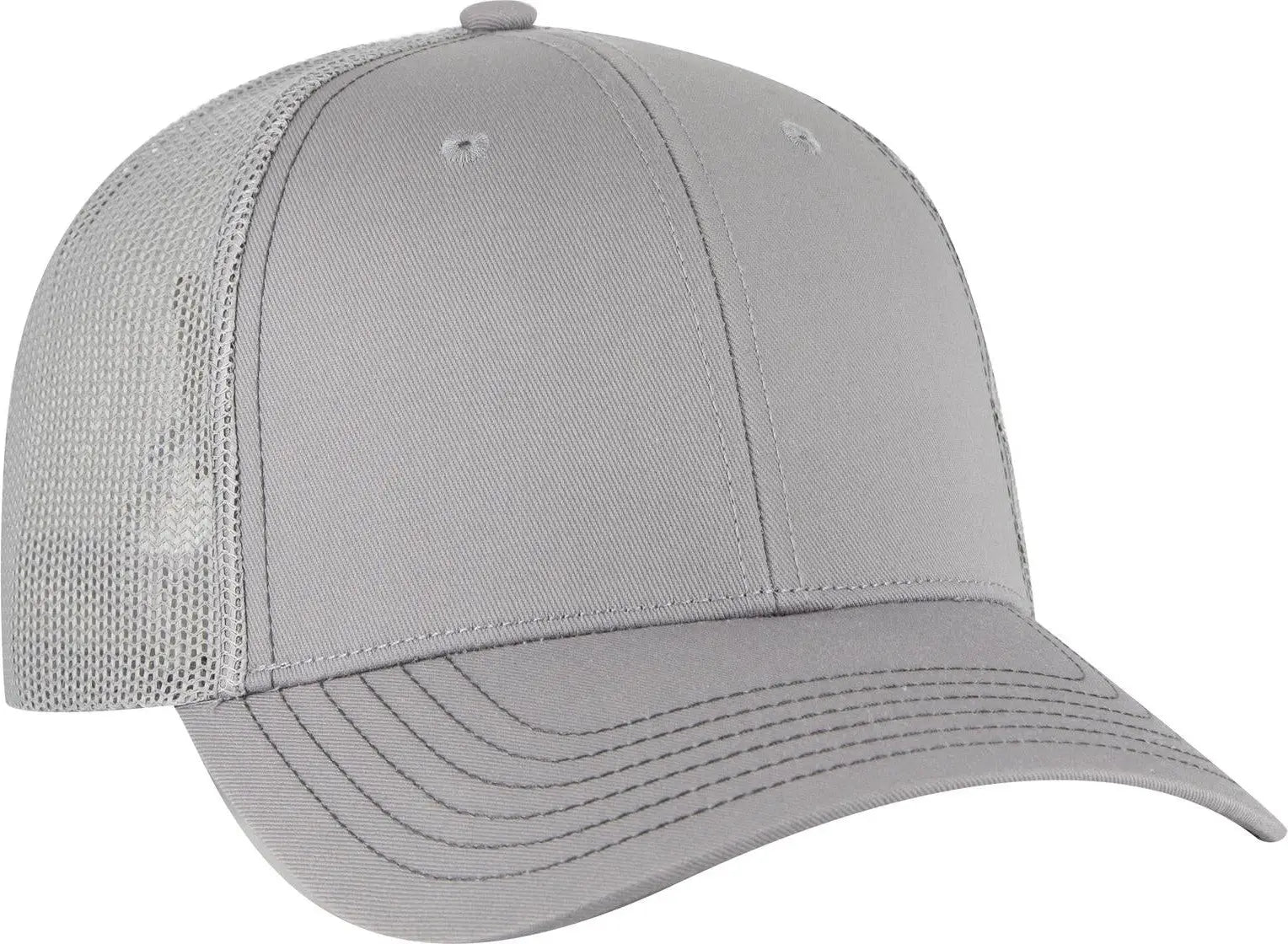 Otto 83-1239 6 Panel Low Profile Mesh Back Trucker Cap - Gray - 1/2’’ - 7 5/8’’