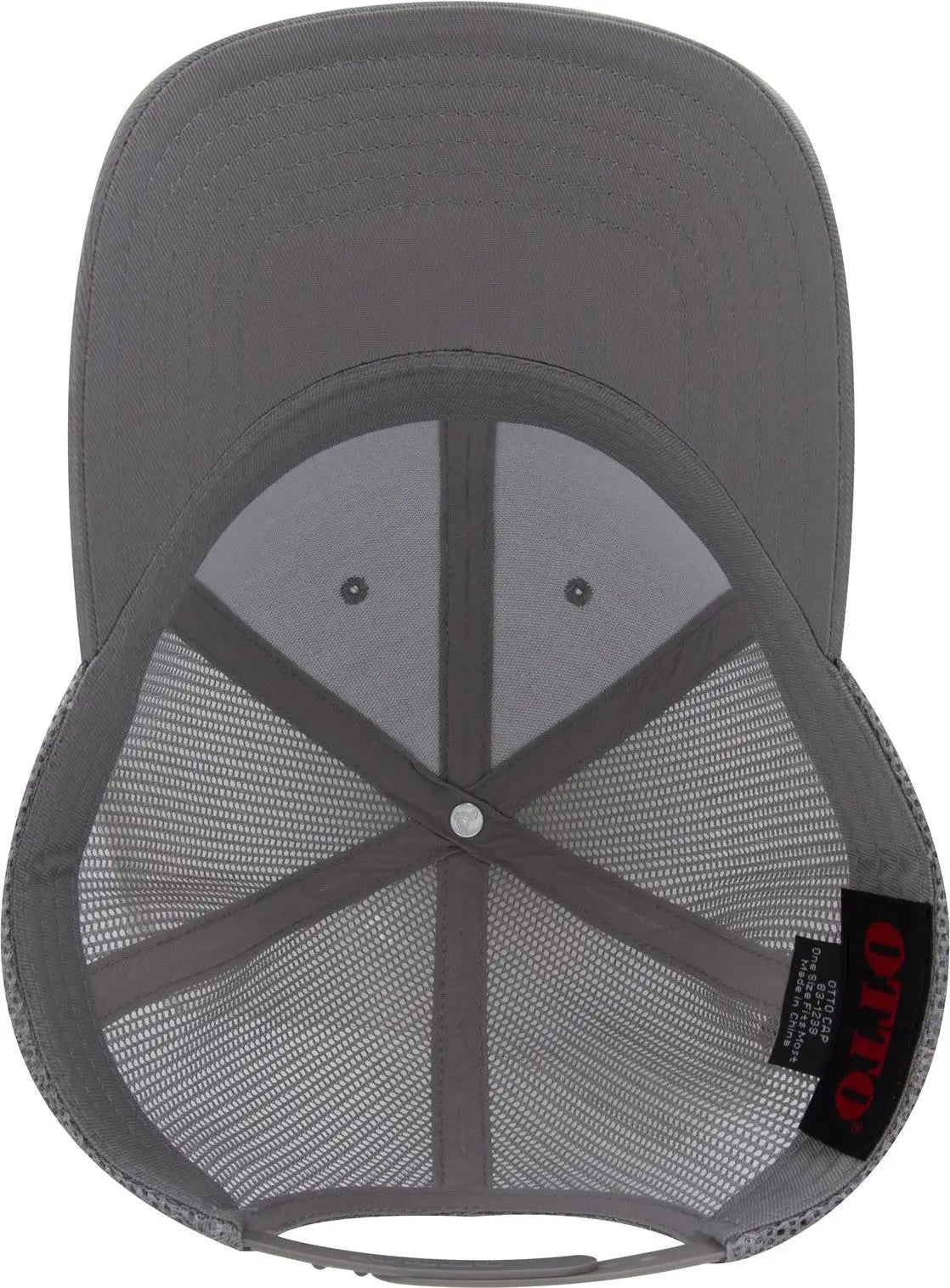 Otto 83-1239 6 Panel Low Profile Mesh Back Trucker Cap - Gray - 1/2’’ - 7 5/8’’