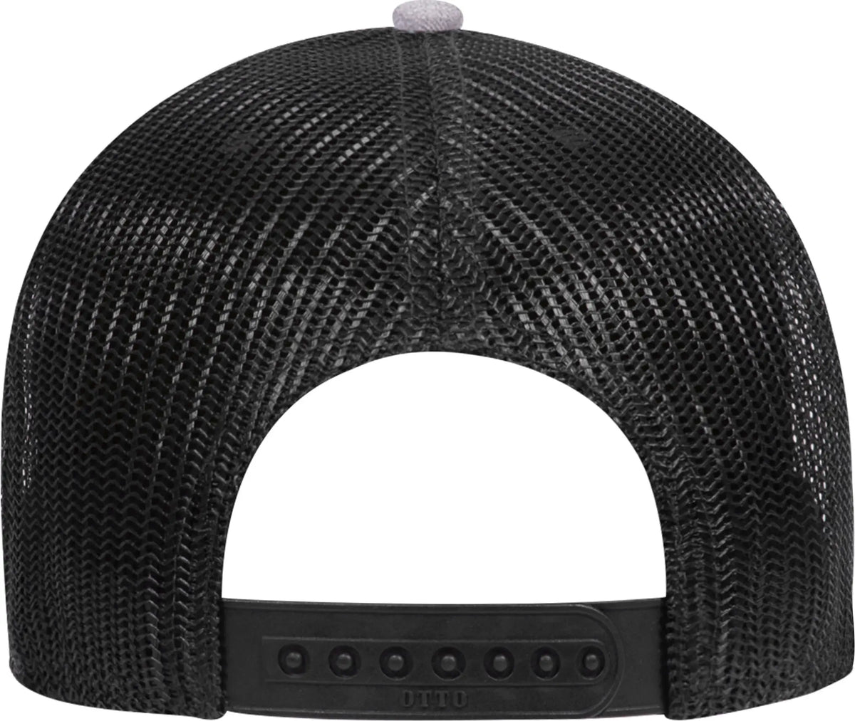 Otto 83-1239 6 Panel Low Profile Mesh Back Trucker Cap - H. Gry/h. Gry/blk - 1/2’’ - 7 5/8’’
