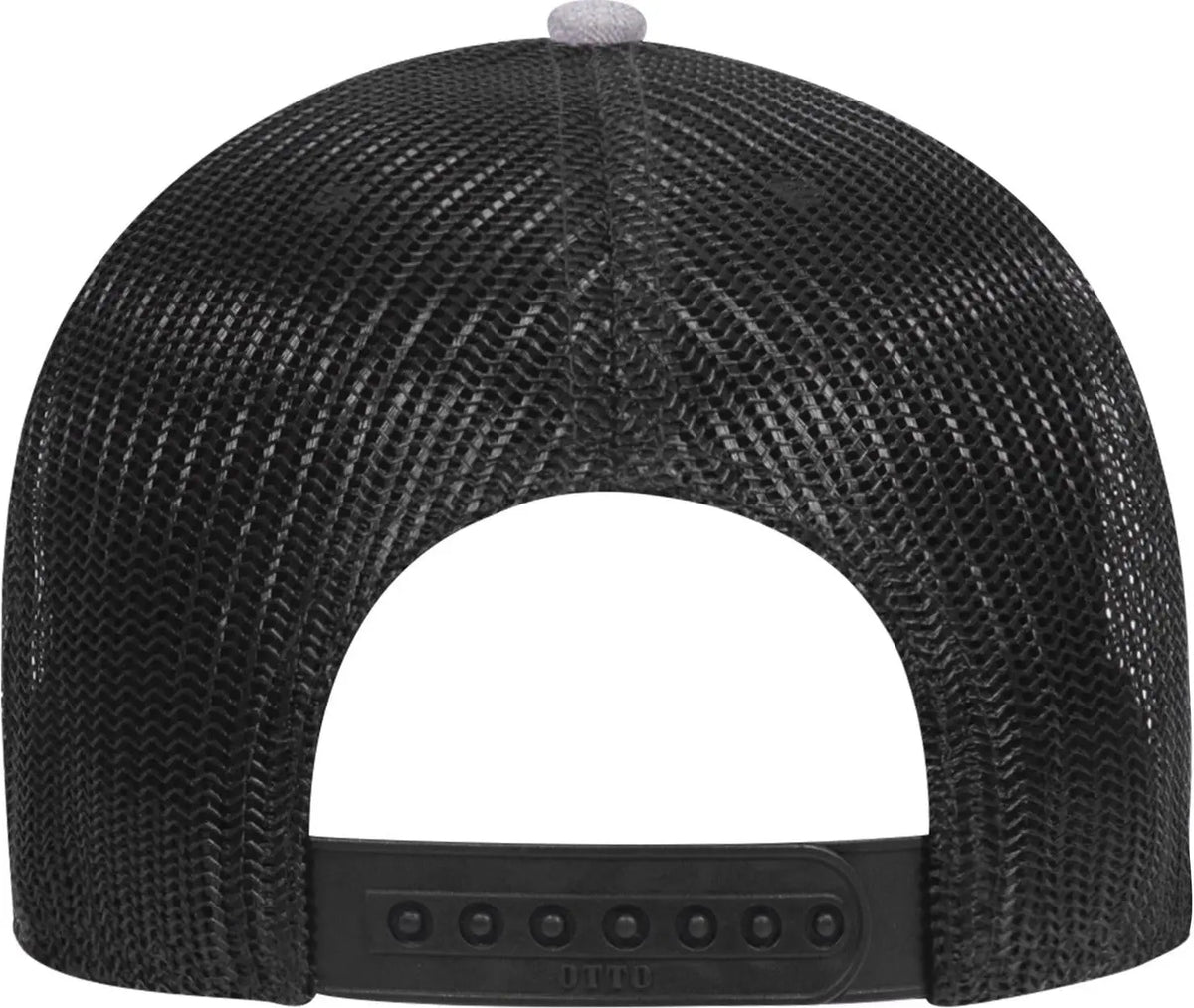 Otto 83-1239 6 Panel Low Profile Mesh Back Trucker Cap - H. Gry/h. Gry/blk - 1/2’’ - 7 5/8’’