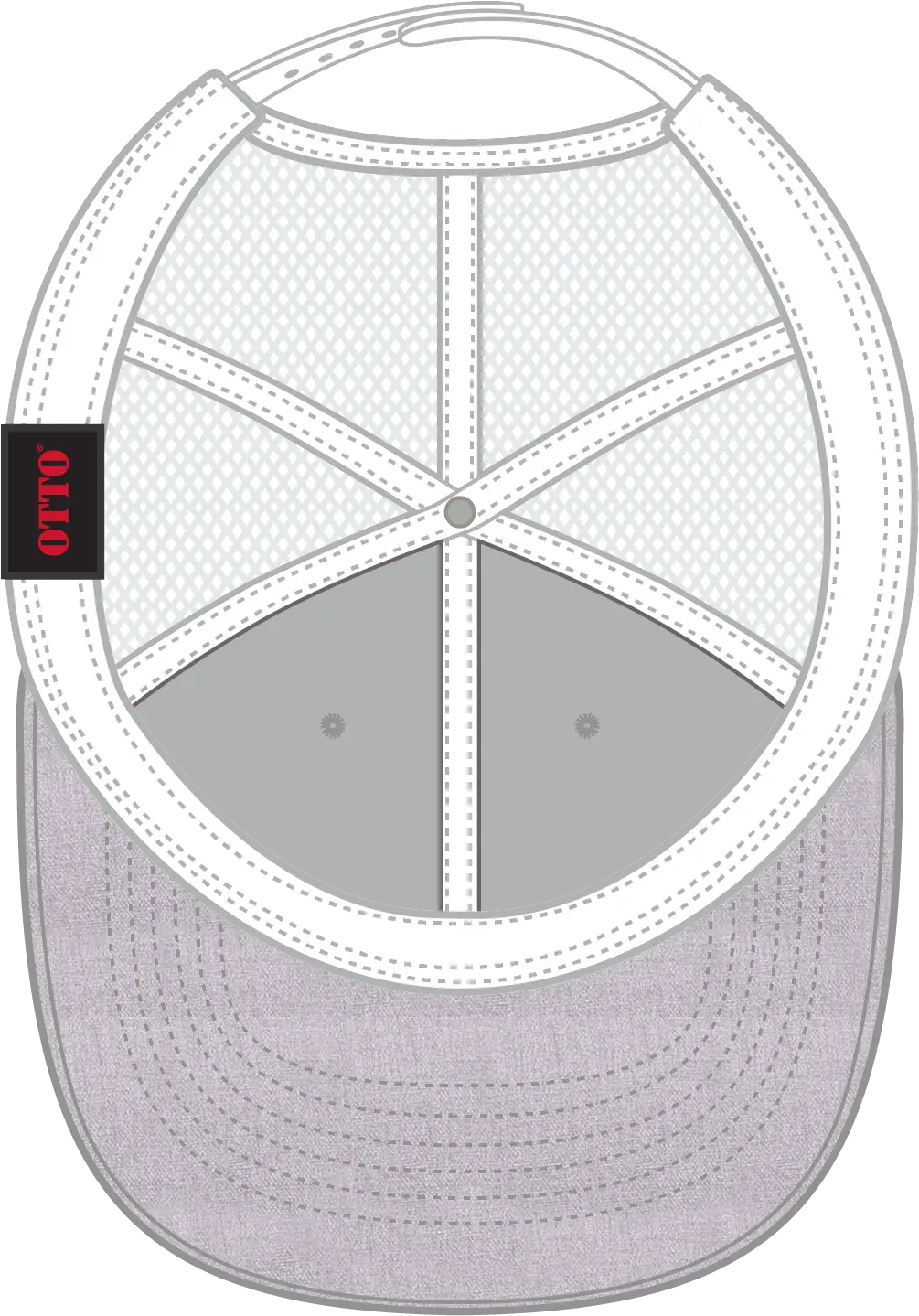 Otto 83-1239 6 Panel Low Profile Mesh Back Trucker Cap - Ht Gry/ht Gry/wht - 1/2’’ - 7 5/8’’