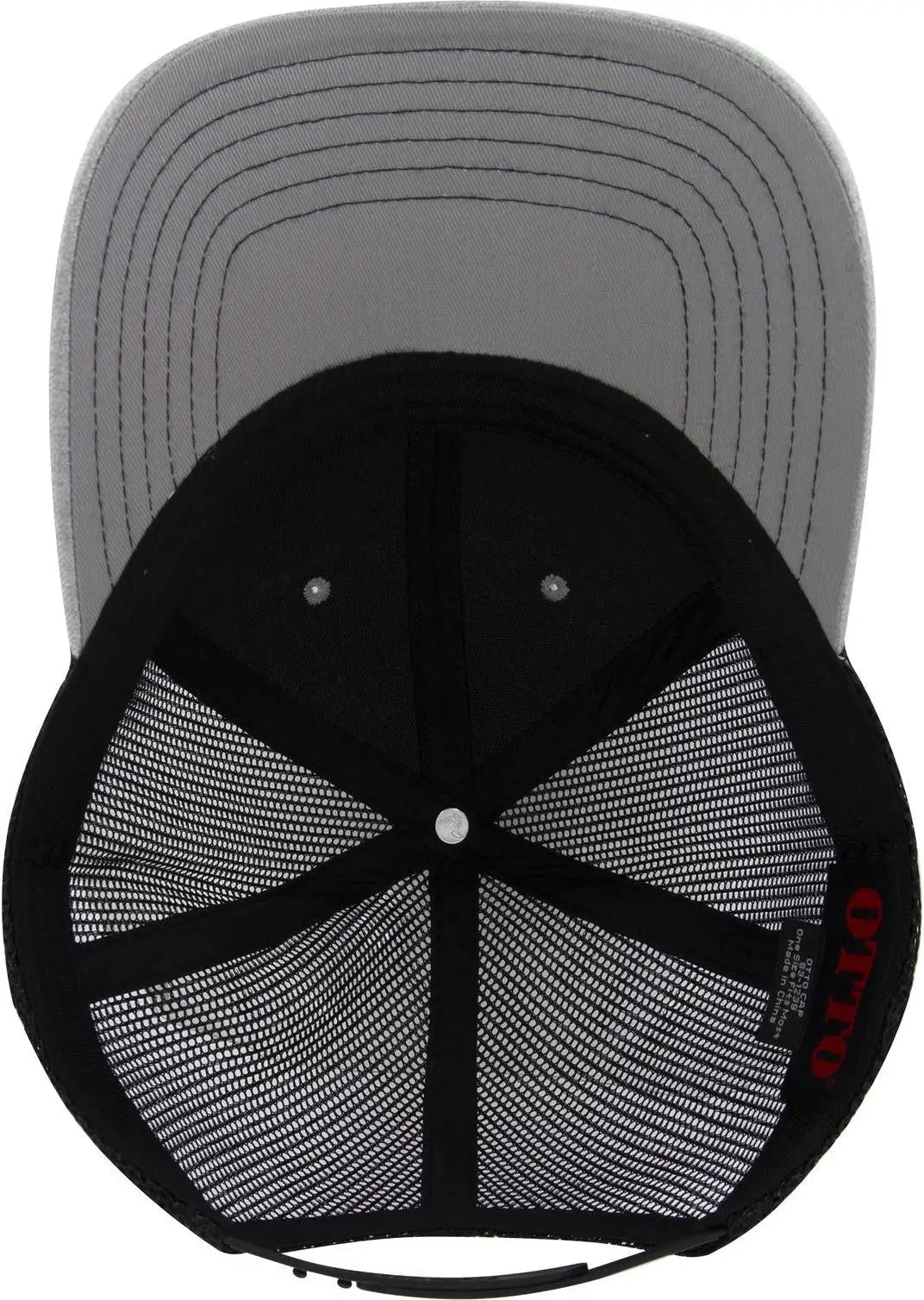 Otto 83-1239 6 Panel Low Profile Mesh Back Trucker Cap - Ht Gry/ht Gry/blk - 1/2’’ - 7 5/8’’