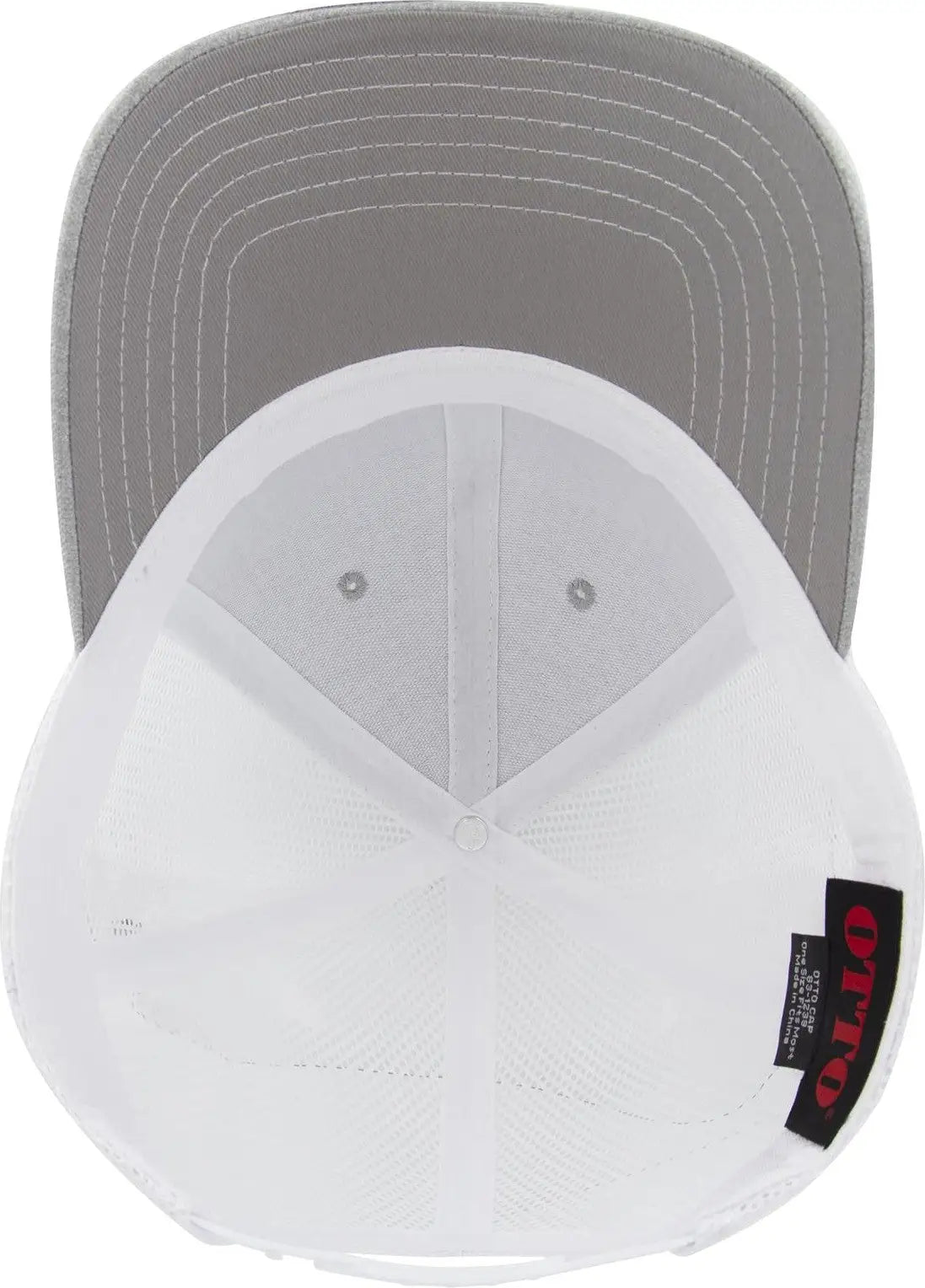 Otto 83-1239 6 Panel Low Profile Mesh Back Trucker Cap - Ht Gry/ht Gry/wht - 1/2’’ - 7 5/8’’