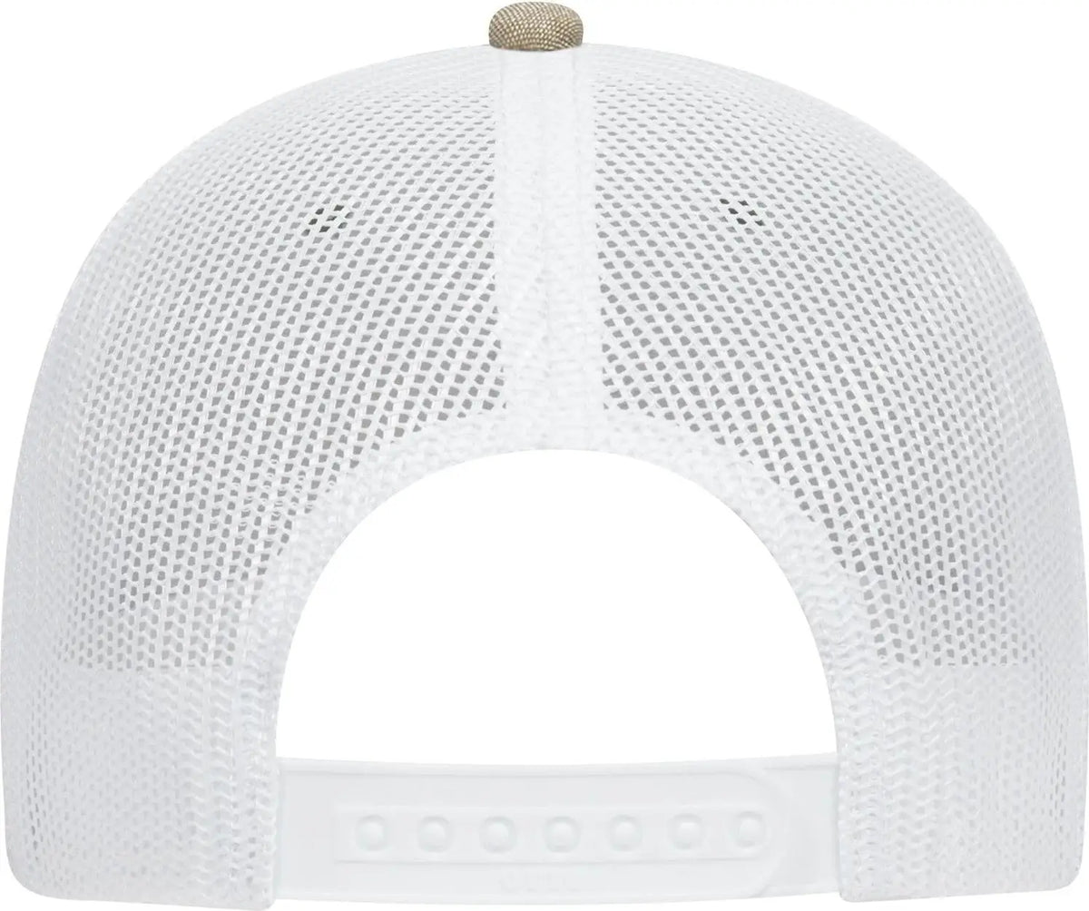 Otto 83-1239 6 Panel Low Profile Mesh Back Trucker Cap - Kha/wht - 1/2’’ - 7 5/8’’