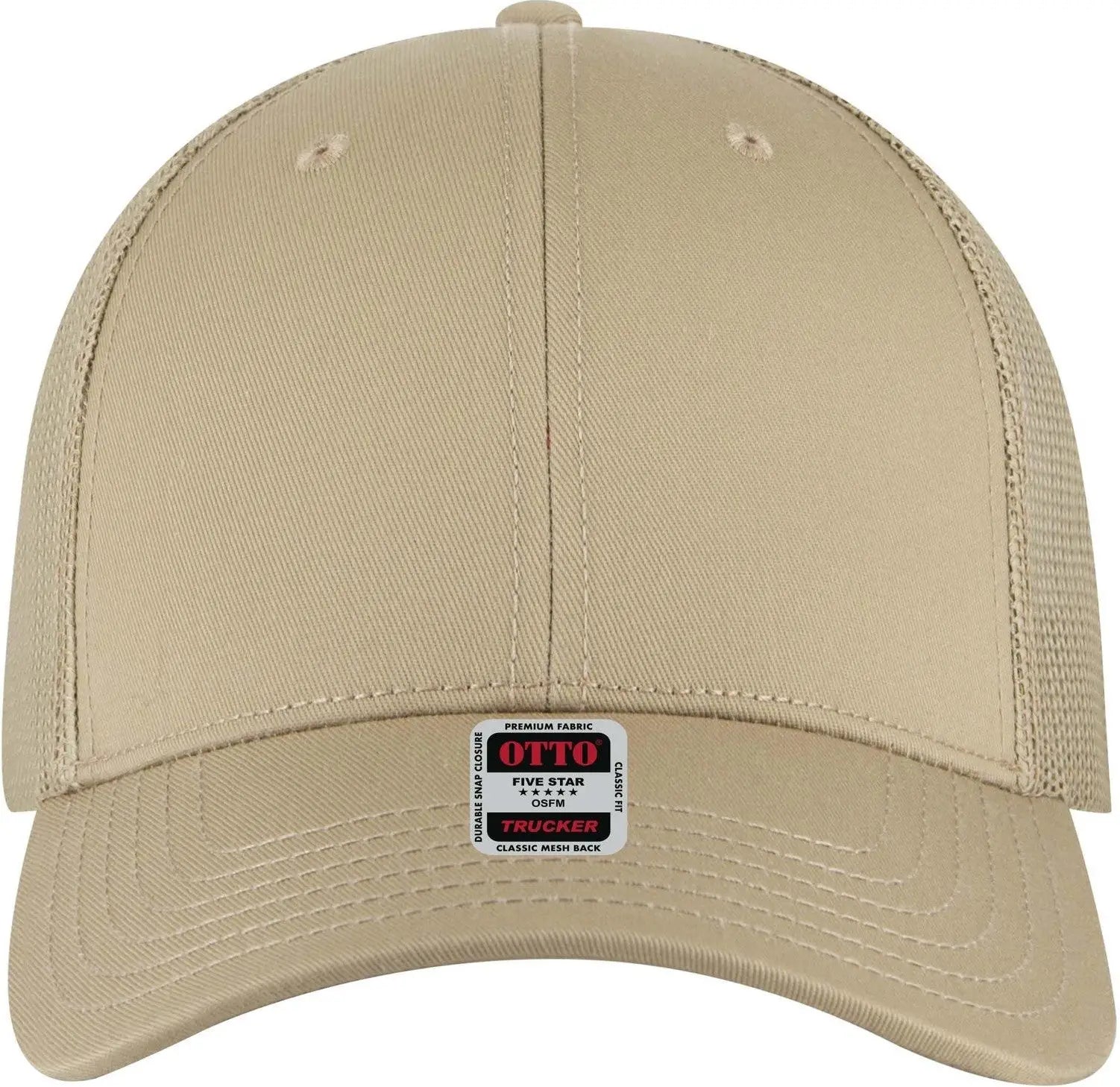 Otto 83-1239 6 Panel Low Profile Mesh Back Trucker Cap - Khk - 1/2’’ - 7 5/8’’