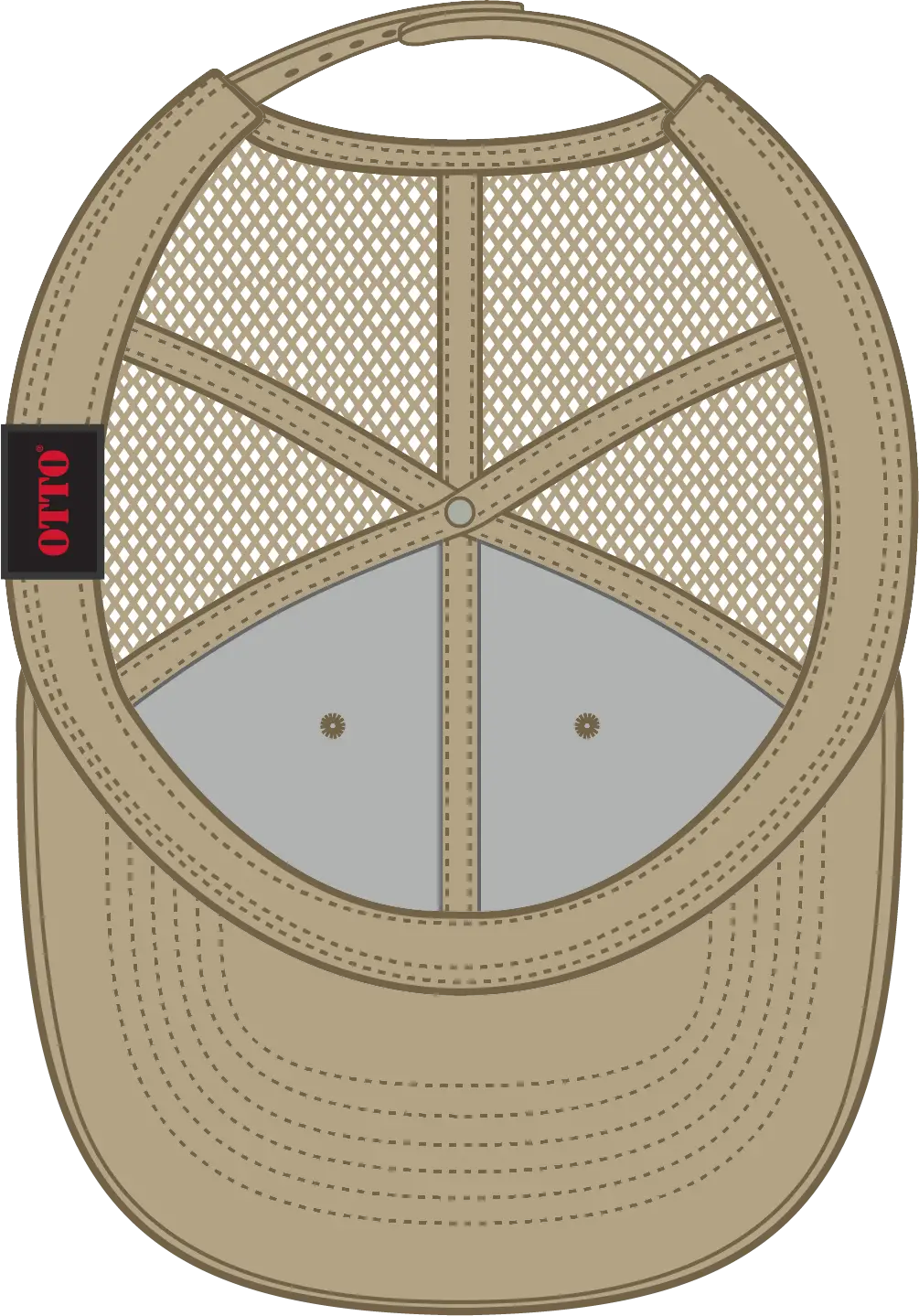 Otto 83-1239 6 Panel Low Profile Mesh Back Trucker Cap - Khk - 1/2’’ - 7 5/8’’