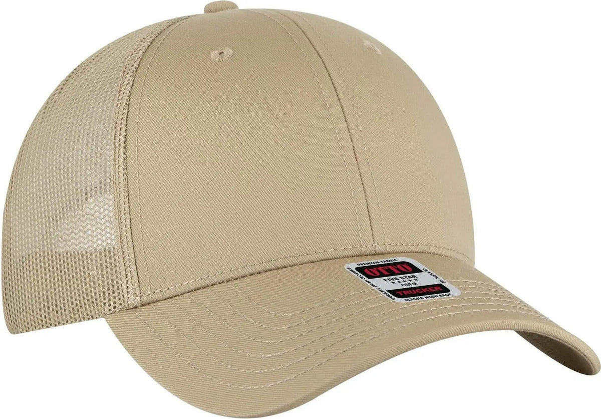 Otto 83-1239 6 Panel Low Profile Mesh Back Trucker Cap - Khk - 1/2’’ - 7 5/8’’