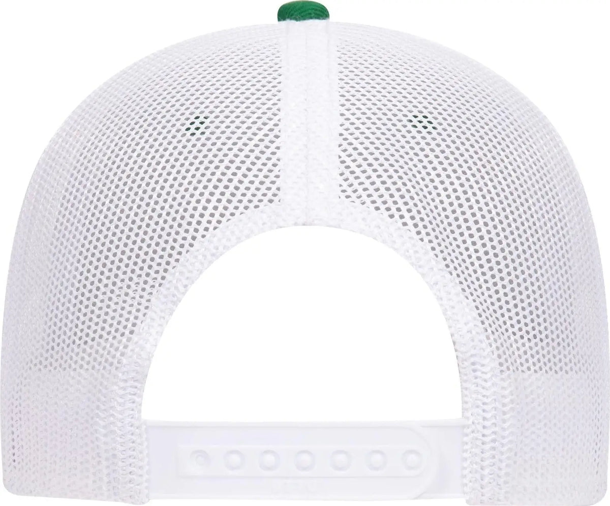 Otto 83-1239 6 Panel Low Profile Mesh Back Trucker Cap - Kly/kly/wht - 1/2’’ - 7 5/8’’