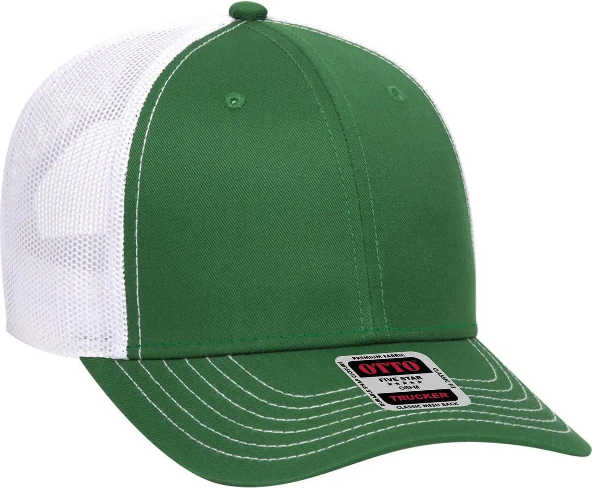 Otto 83-1239 6 Panel Low Profile Mesh Back Trucker Cap - Kly/kly/wht - 1/2’’ - 7 5/8’’