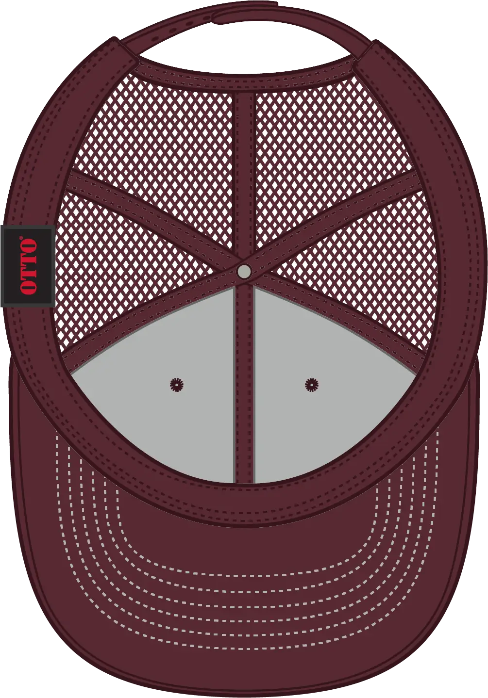Otto 83-1239 6 Panel Low Profile Mesh Back Trucker Cap - Maroon - 1/2’’ - 7 5/8’’